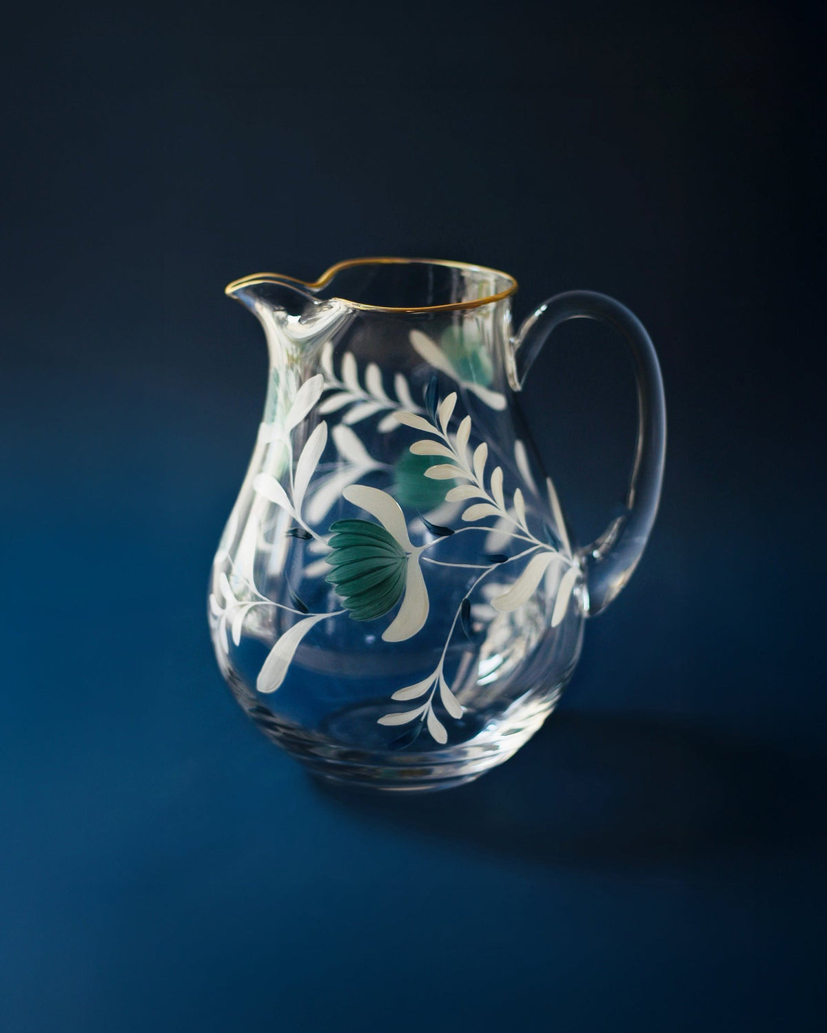 Jarra Jaipur · cristalería pintada a mano por Los Vasos de Agua Clara