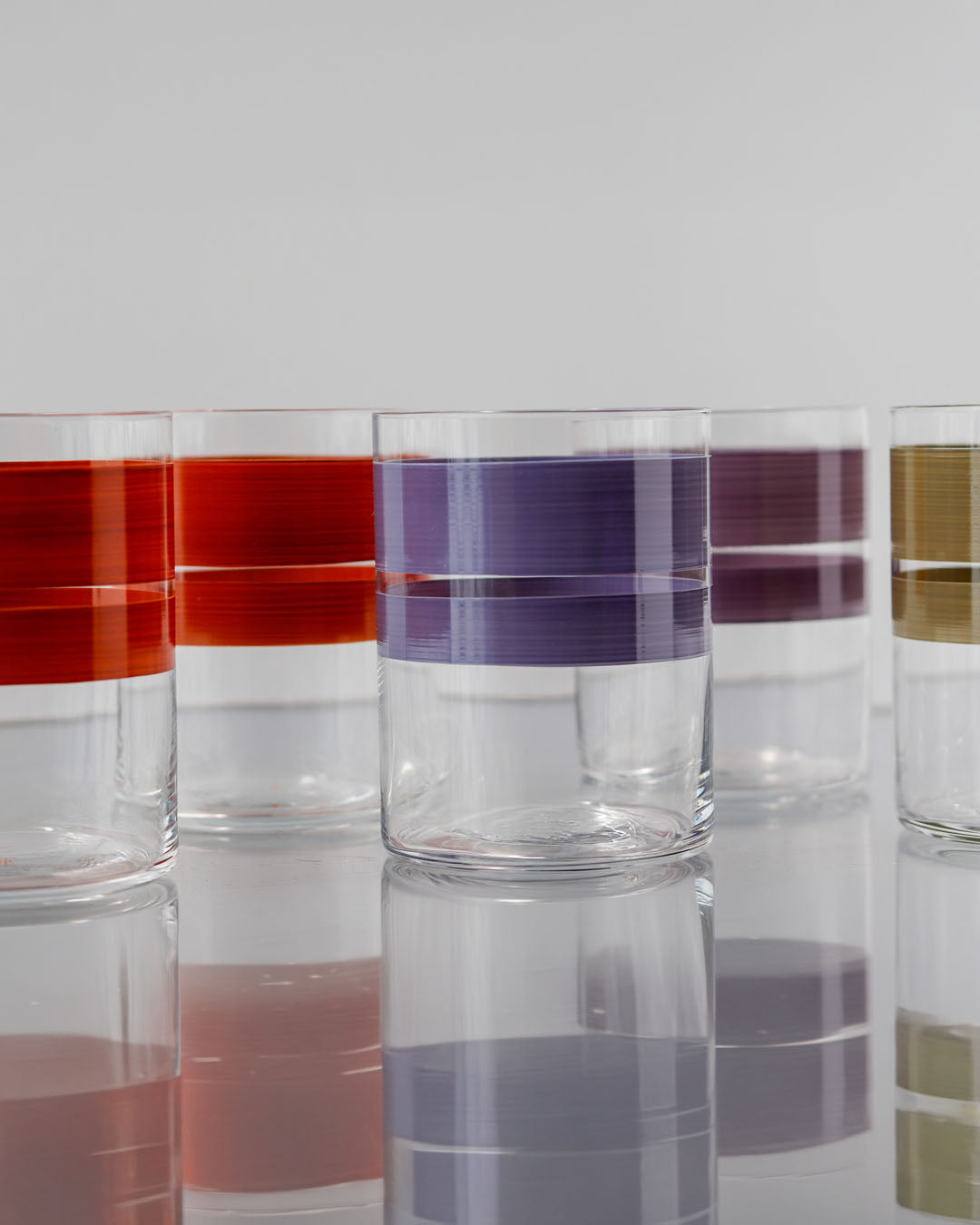 Portofino Sunrise Tumblers · hand-painted glassware, view 5 · Los Vasos de Agua Clara