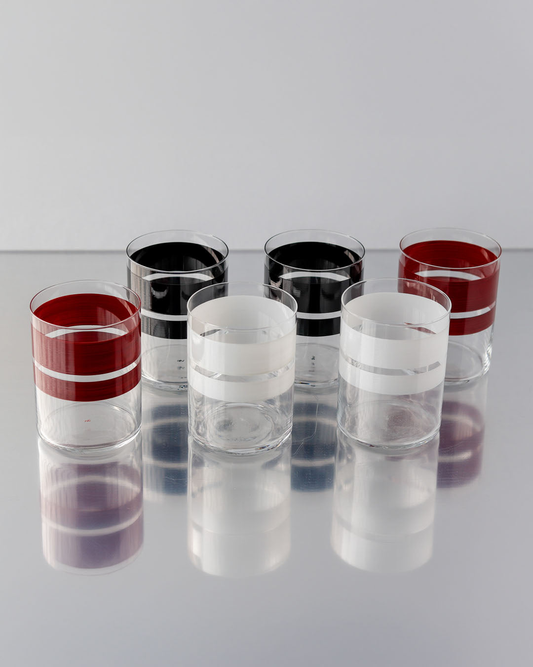 Vasos Portofino Moonlight · cristalería pintada a mano, vista 2 · Los Vasos de Agua Clara