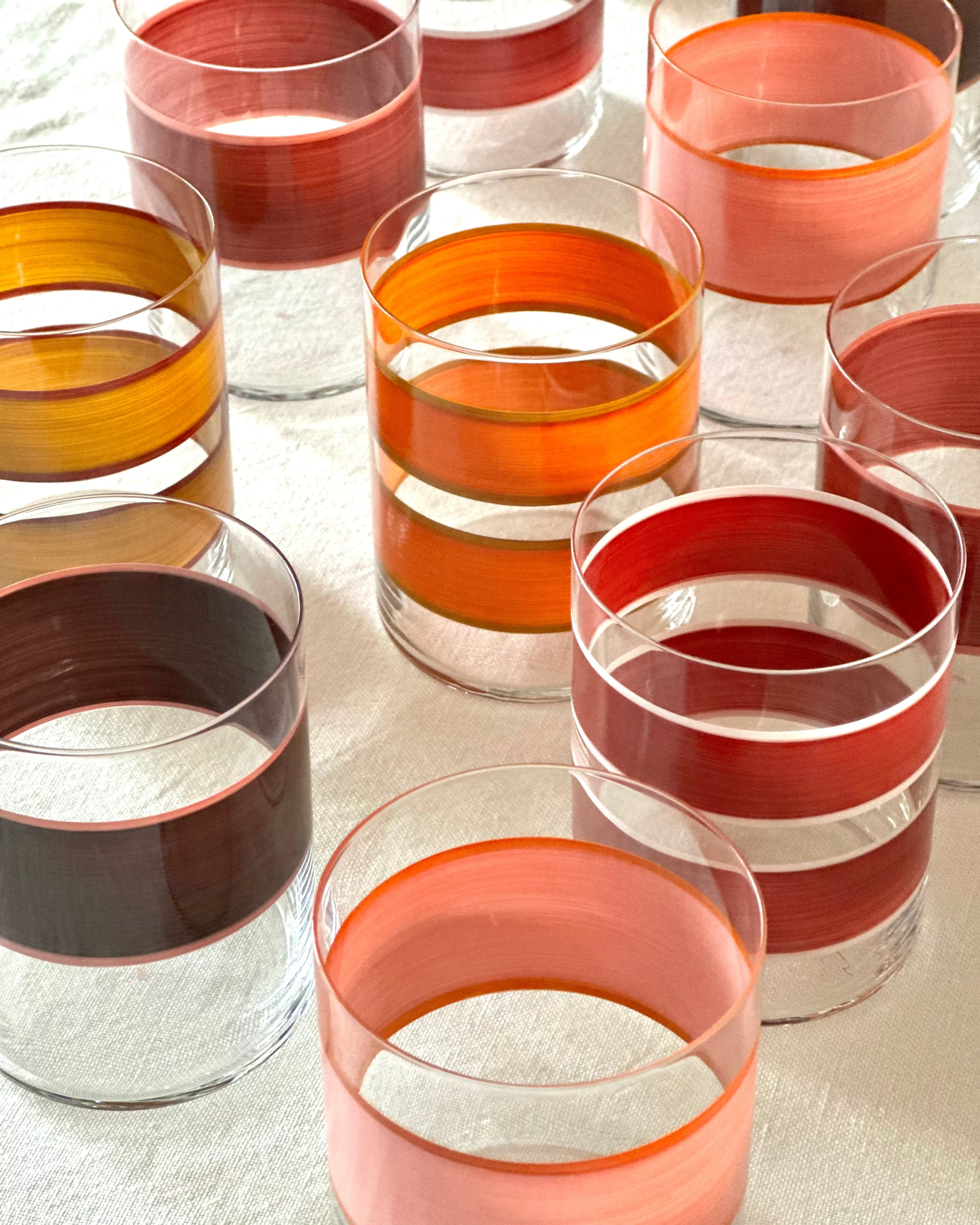 Vasos Oaxaca · cristalería pintada a mano, vista 2 · Los Vasos de Agua Clara