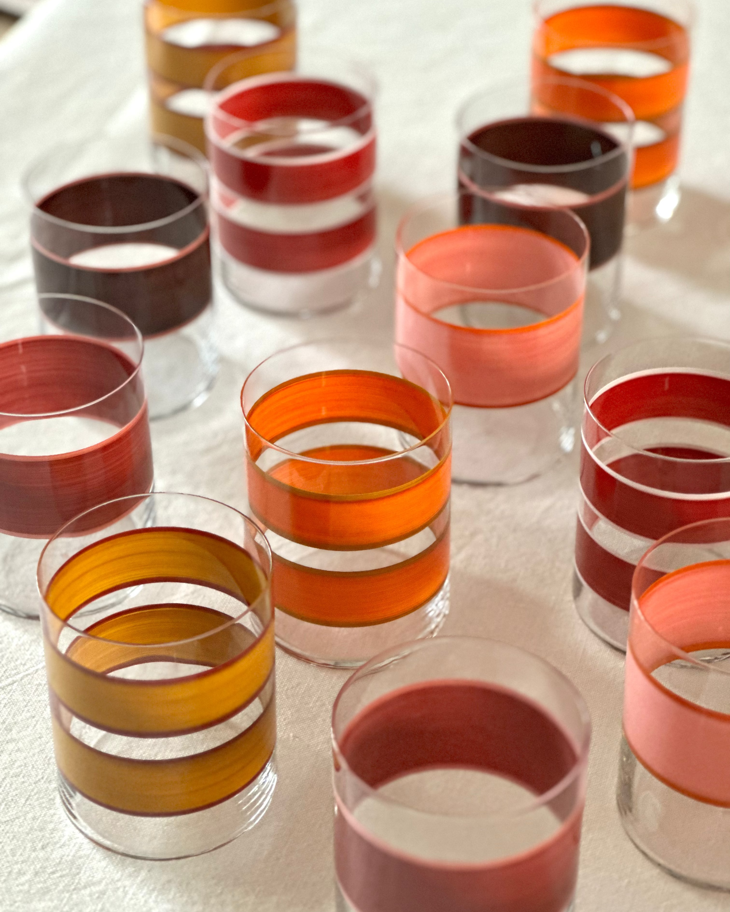 Vasos Oaxaca · cristalería pintada a mano por Los Vasos de Agua Clara