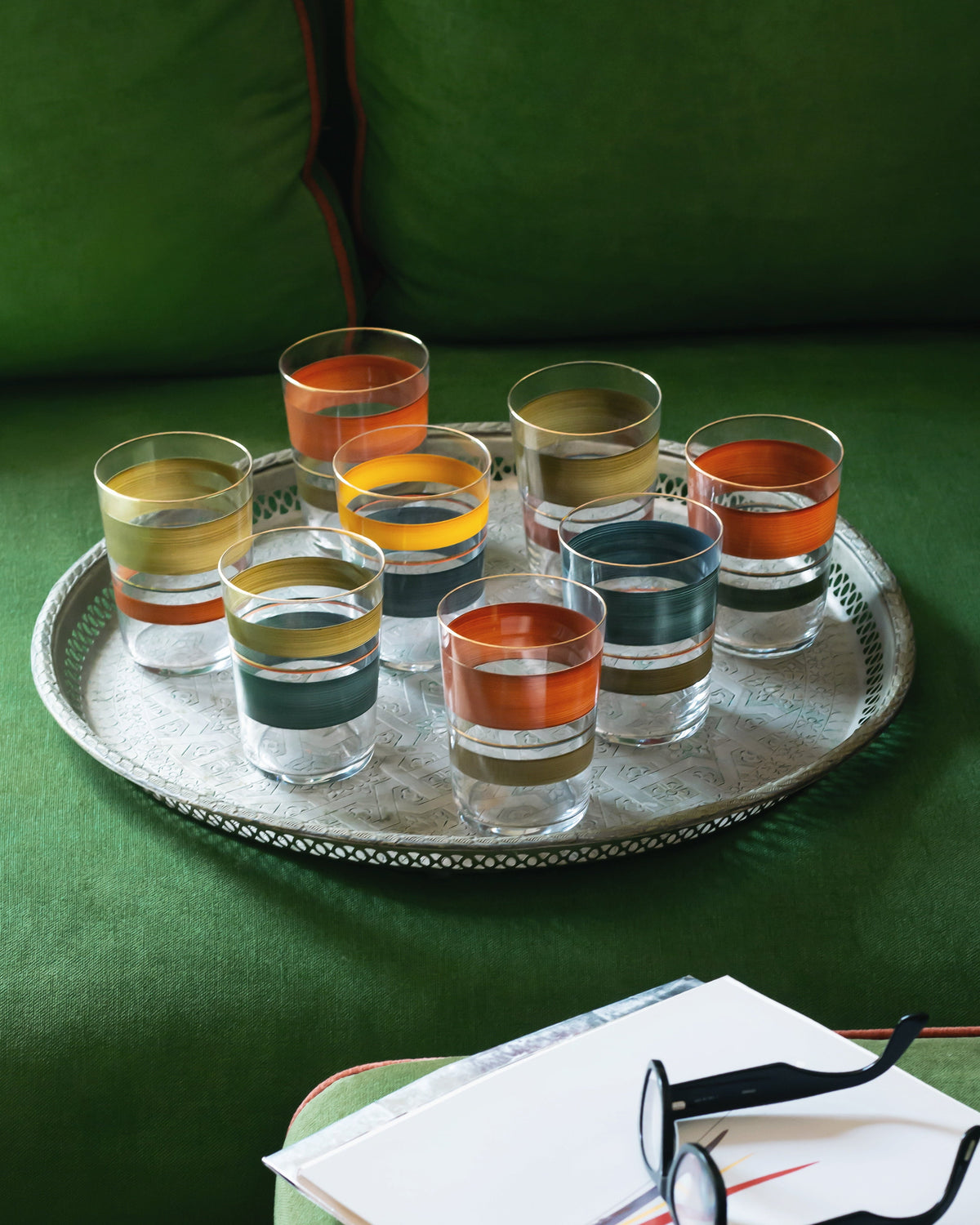 Vasos Milán · cristalería pintada a mano por Los Vasos de Agua Clara