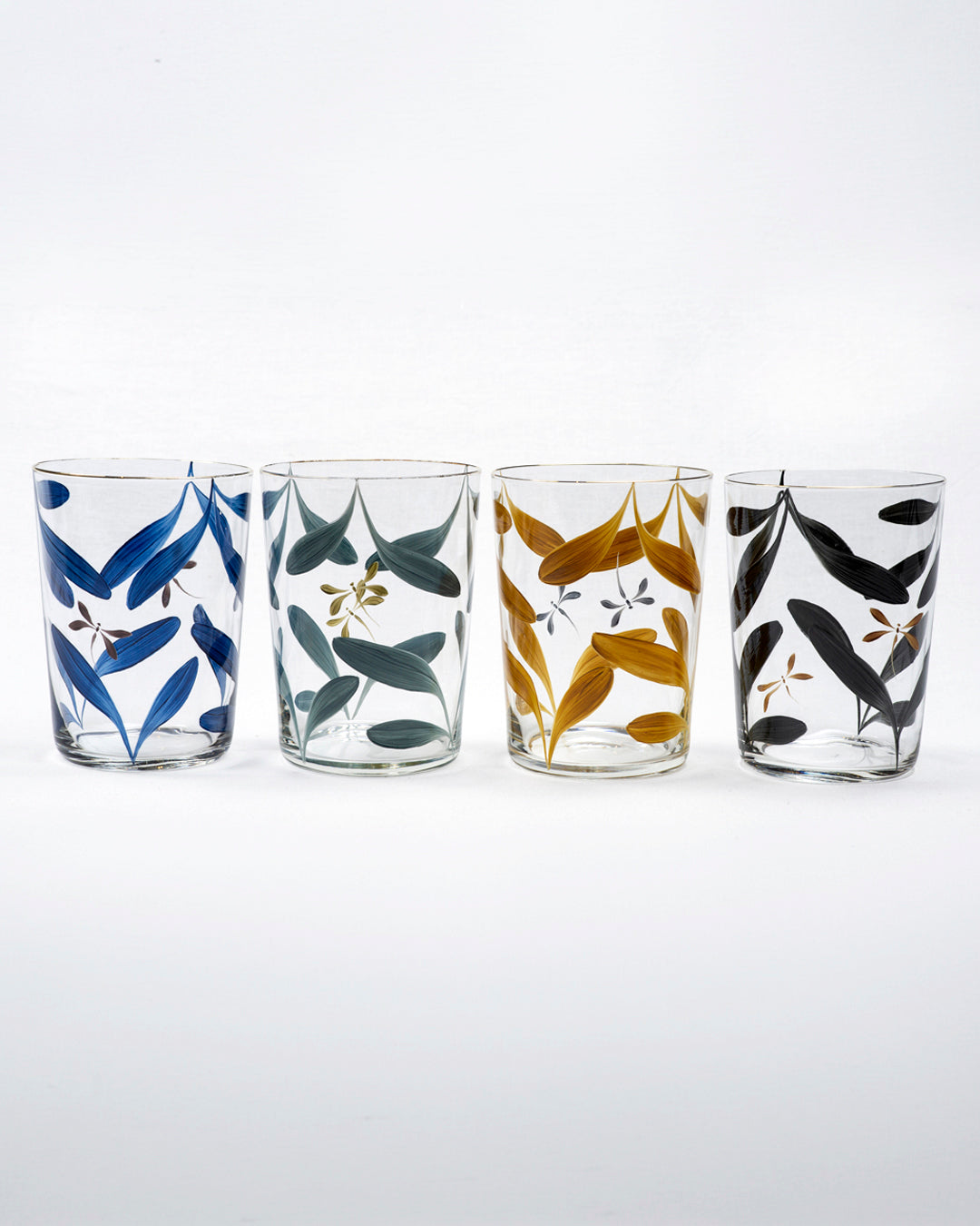 Melides Autumn Tumblers · hand-painted glassware, view 6 · Los Vasos de Agua Clara