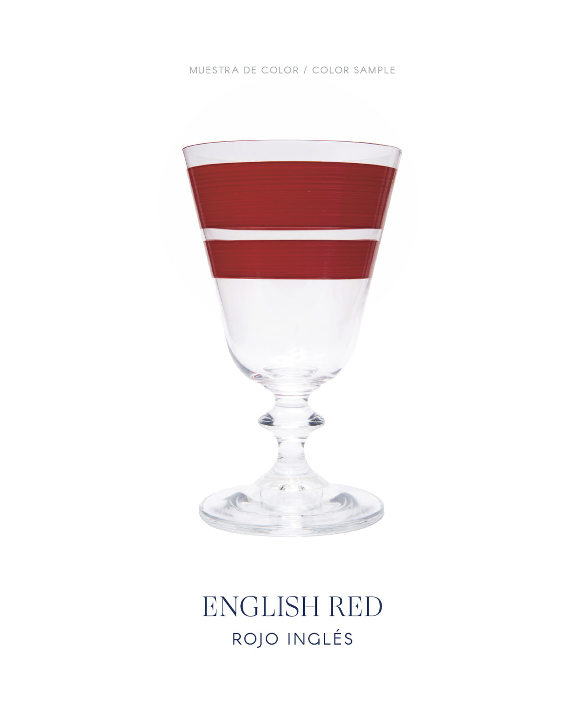 Palawan Wine Glasses · glassware hand-painted in English red · Los Vasos de Agua Clara