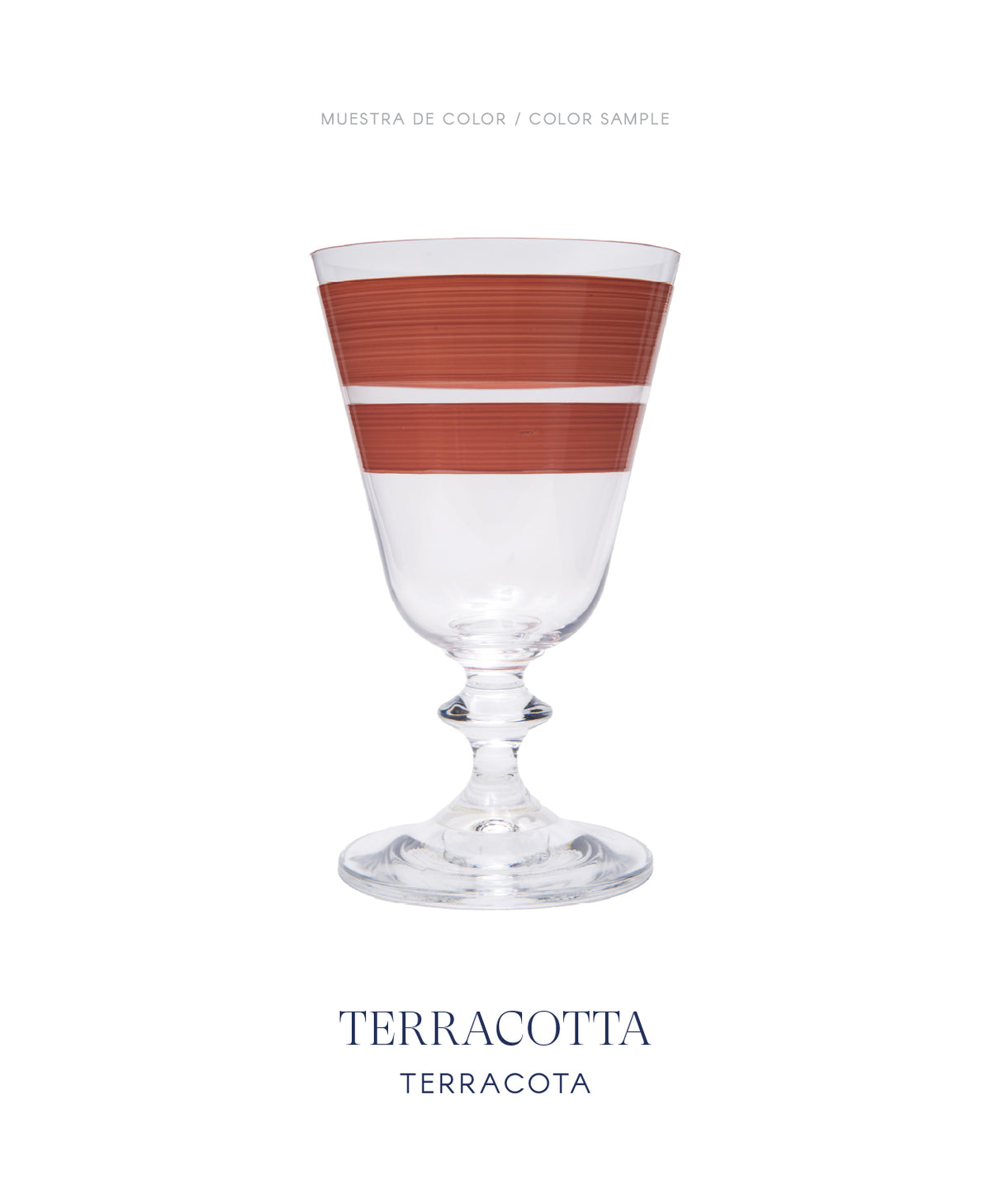 Palawan Wine Glasses · glassware hand-painted in terracotta · Los Vasos de Agua Clara