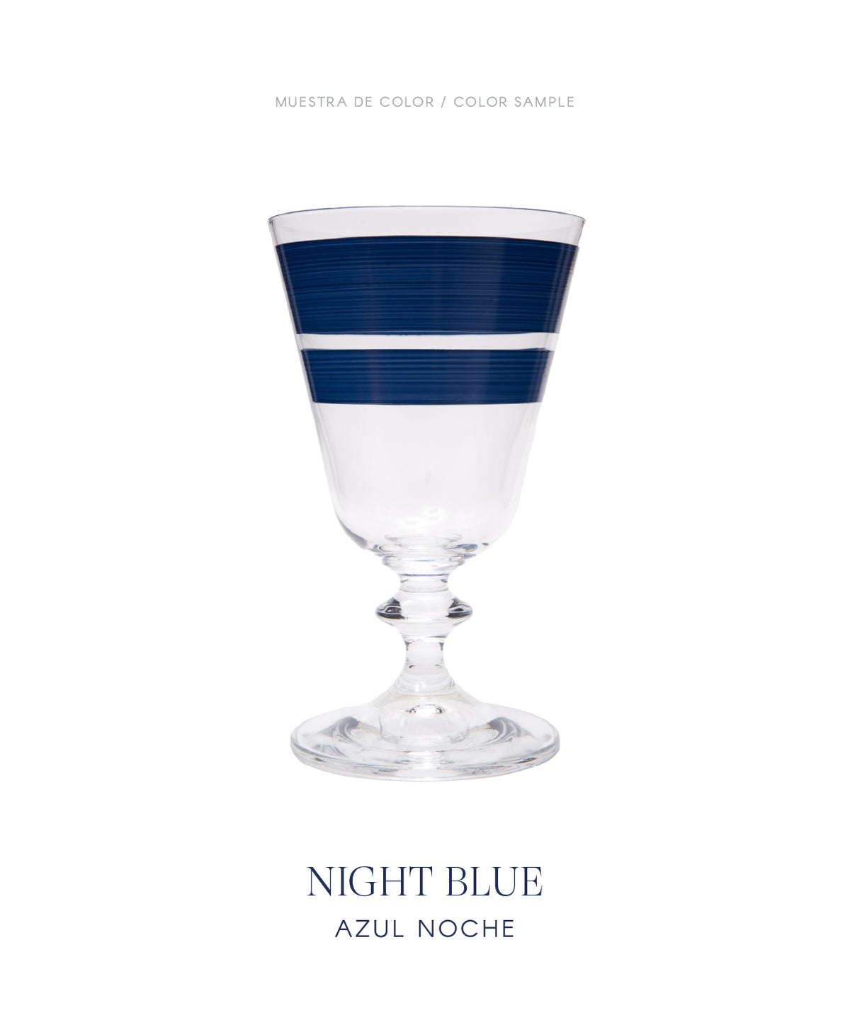 Palawan Wine Glasses · glassware hand-painted in midnight blue · Los Vasos de Agua Clara