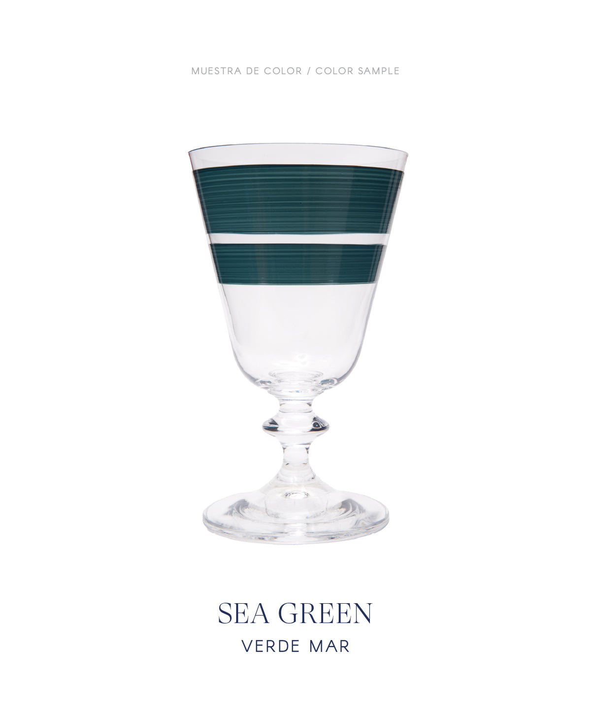 Palawan Wine Glasses · glassware hand-painted in sea green · Los Vasos de Agua Clara