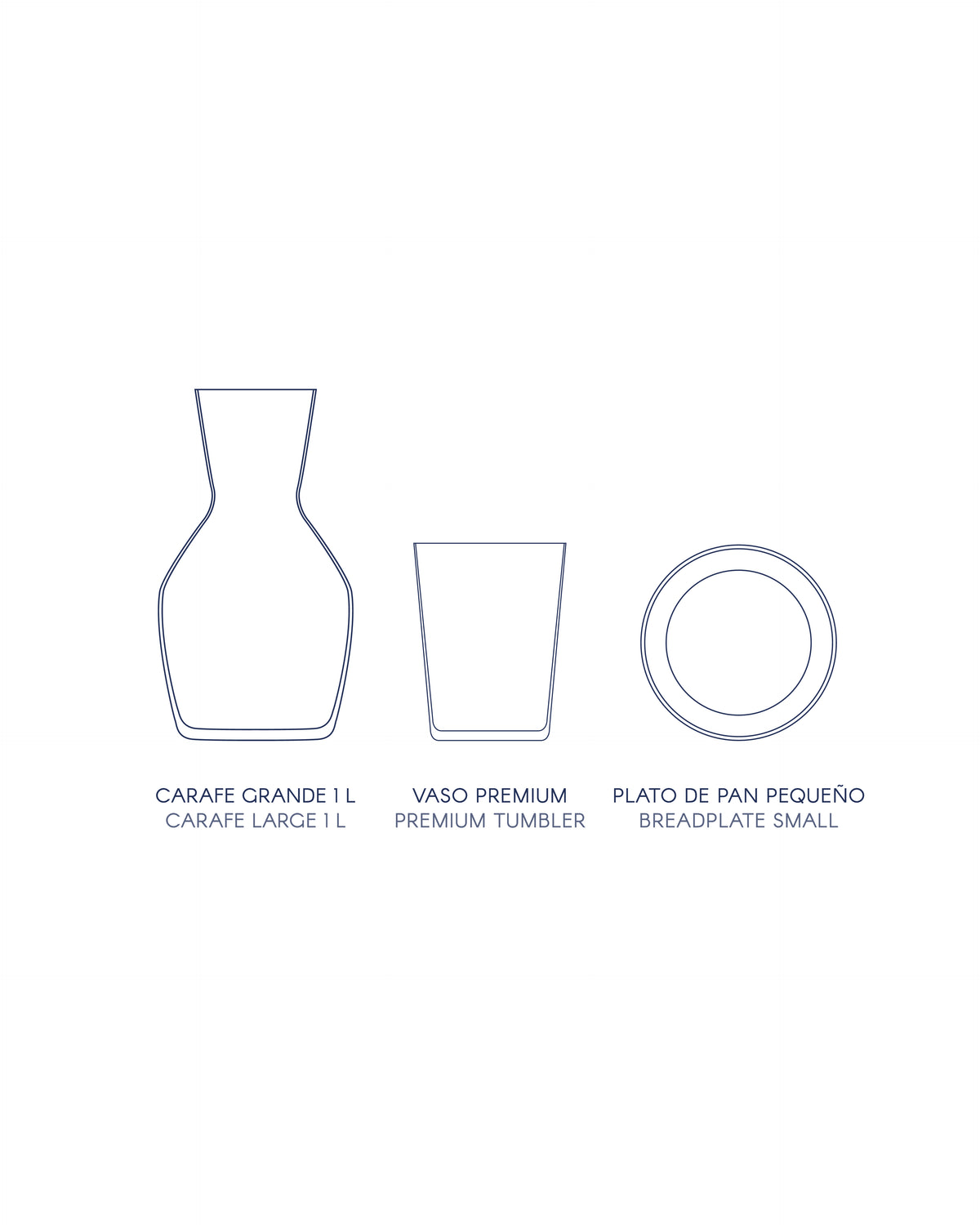 Set Portofino · cristalería pintada a mano, vista 5 · Los Vasos de Agua Clara