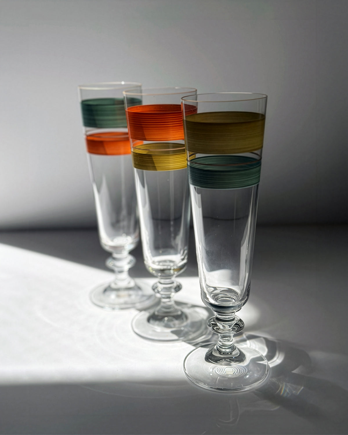 Copas Champán Milán · cristalería pintada a mano en milan · Los Vasos de Agua Clara