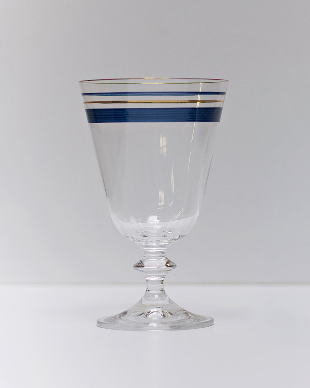 Copas París · cristalería pintada a mano en azul noche · Los Vasos de Agua Clara