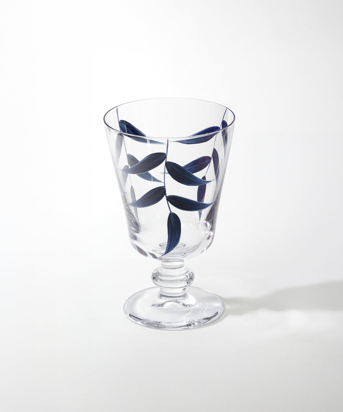 Copas Acapulco · cristalería pintada a mano en azul noche · Los Vasos de Agua Clara