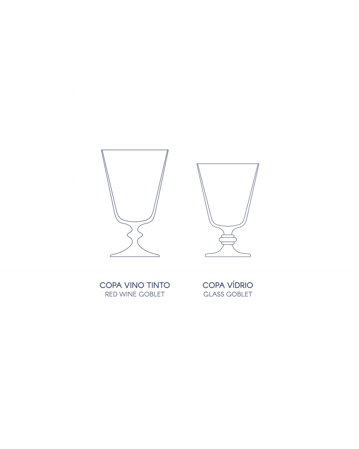 Copas Acapulco · cristalería pintada a mano, vista 7 · Los Vasos de Agua Clara