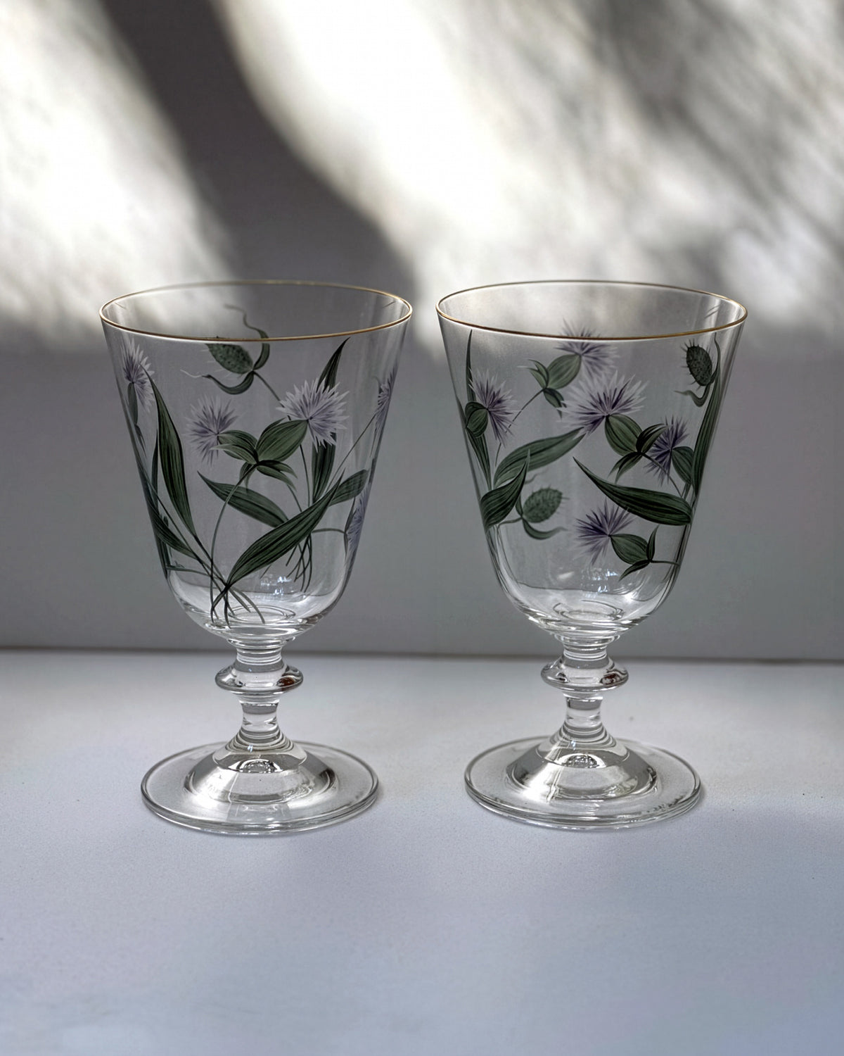 Copas Saint Rémy · cristalería pintada a mano, vista 5 · Los Vasos de Agua Clara