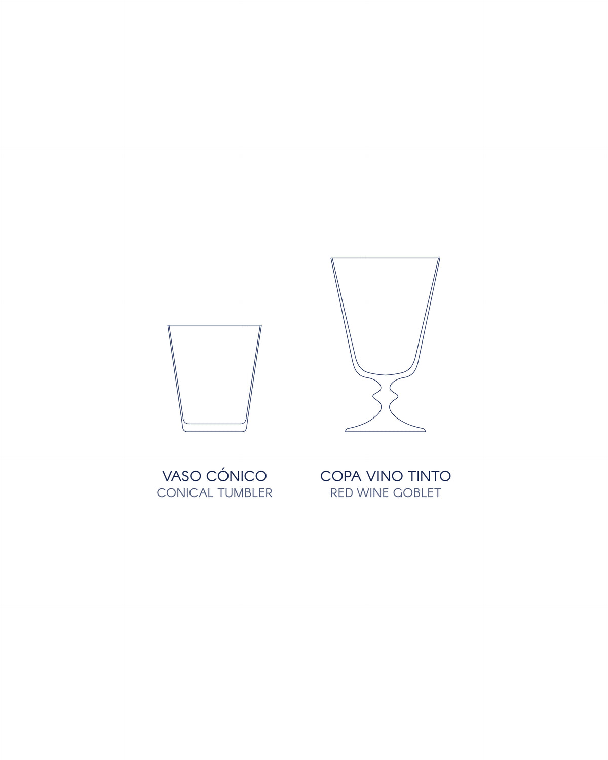 Vasos Holland y Copas París · cristalería pintada a mano, vista 6 · Los Vasos de Agua Clara