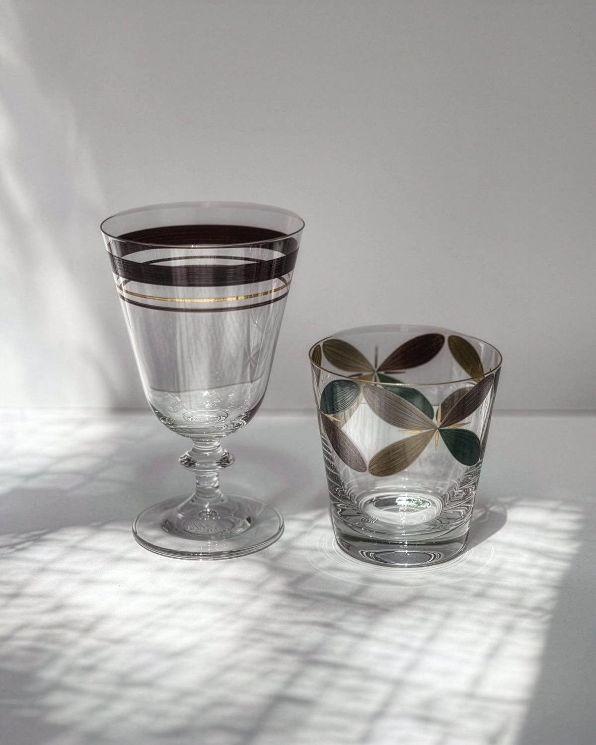 Holland Tumblers & Paris Wine Glasses · glassware hand-painted by Los Vasos de Agua Clara