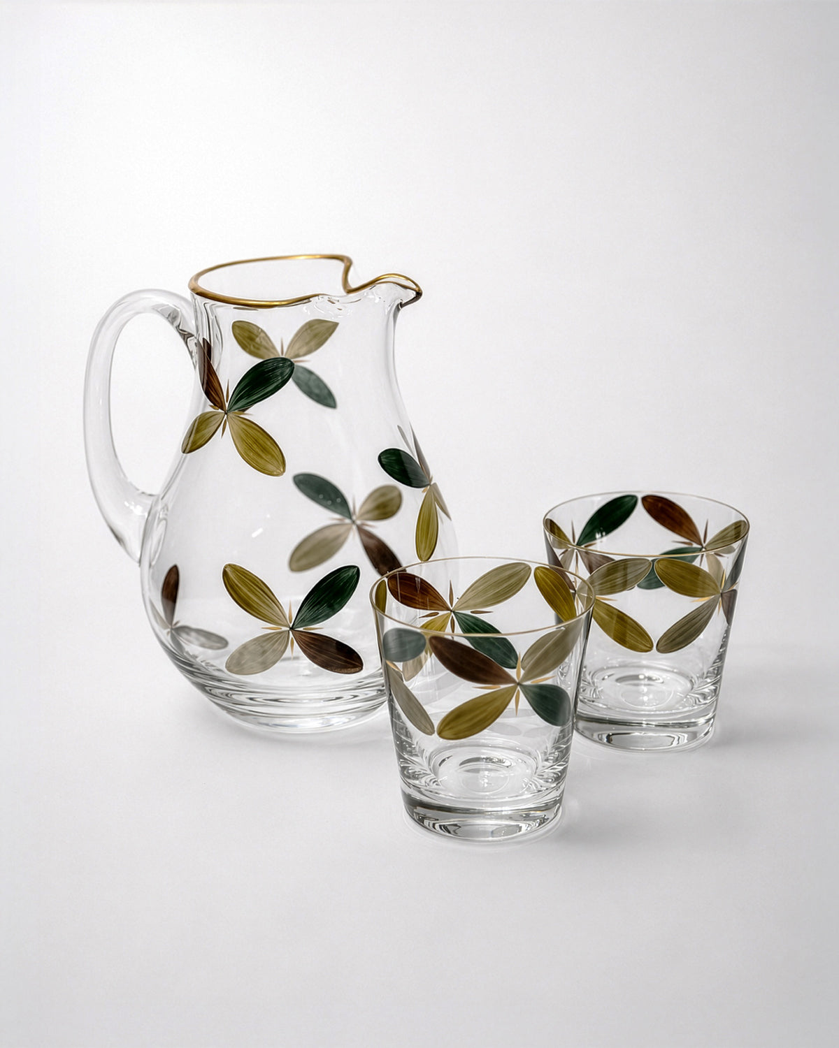 Holland Jug & Tumblers · glassware hand-painted by Los Vasos de Agua Clara