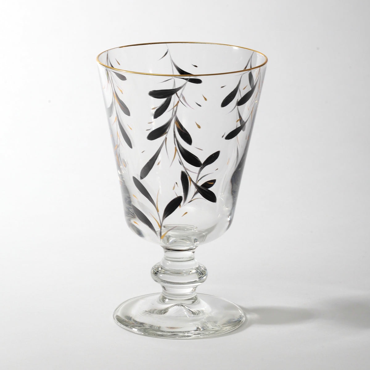 Palawan Wine Glasses · glassware hand-painted in black · Los Vasos de Agua Clara
