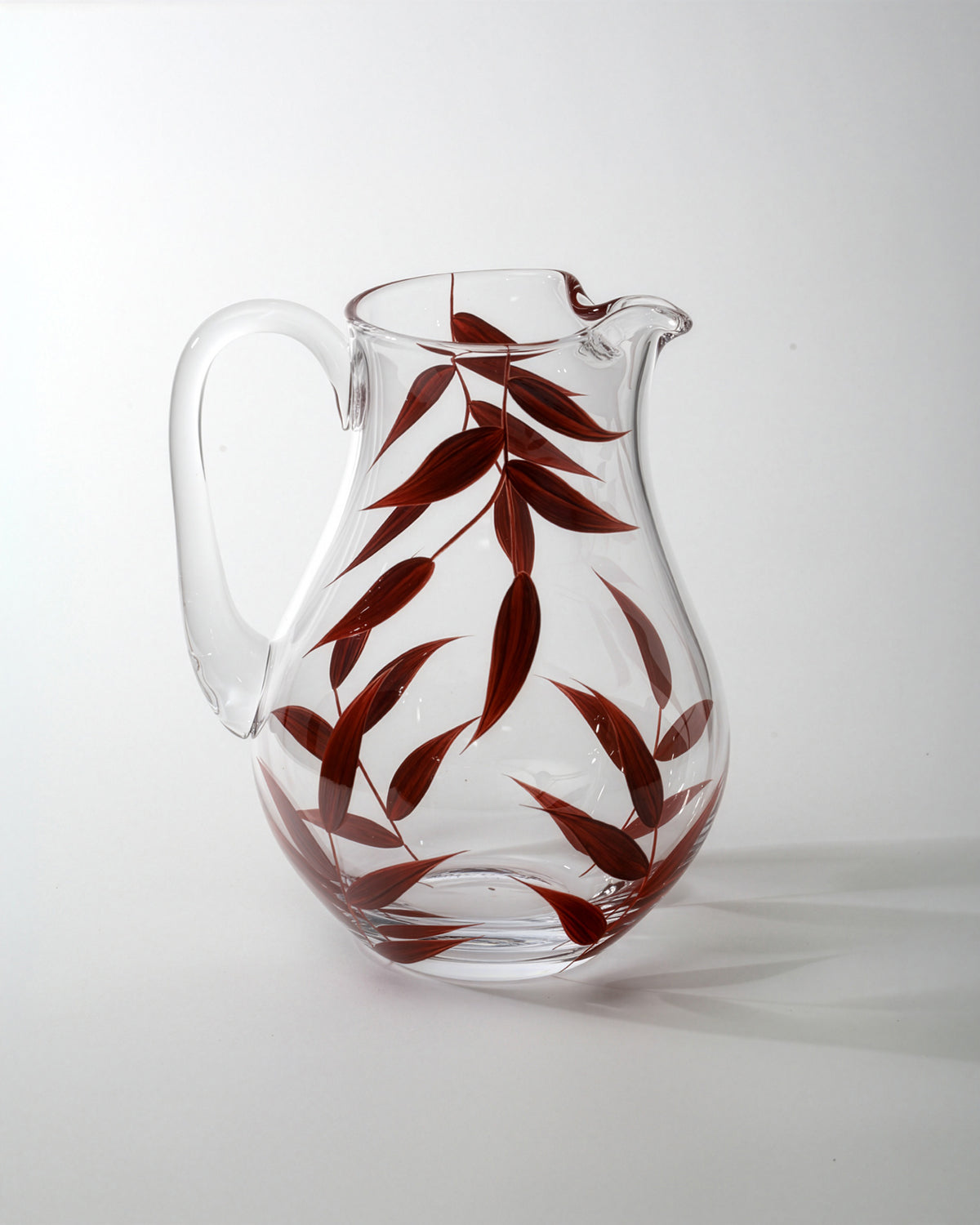 Set Acapulco · cristalería pintada a mano en rojo inglés · Los Vasos de Agua Clara
