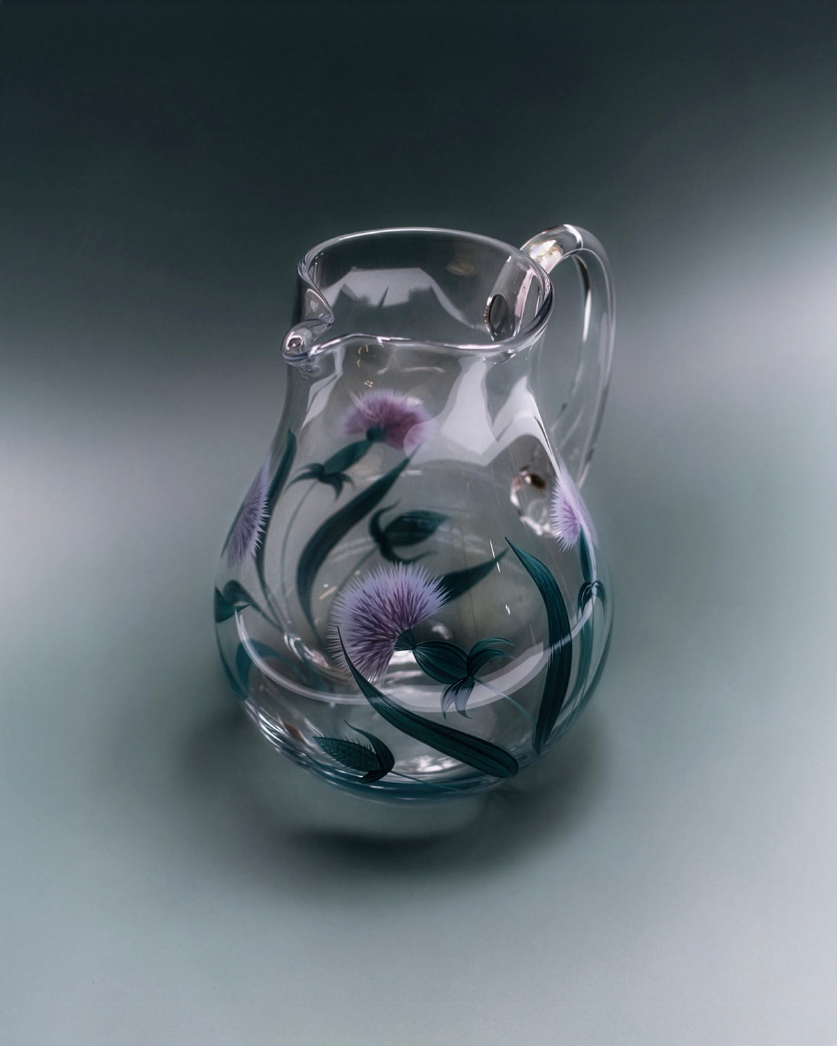 Saint Rémy Jug & Wine Glasses · hand-painted glassware, view 7 · Los Vasos de Agua Clara