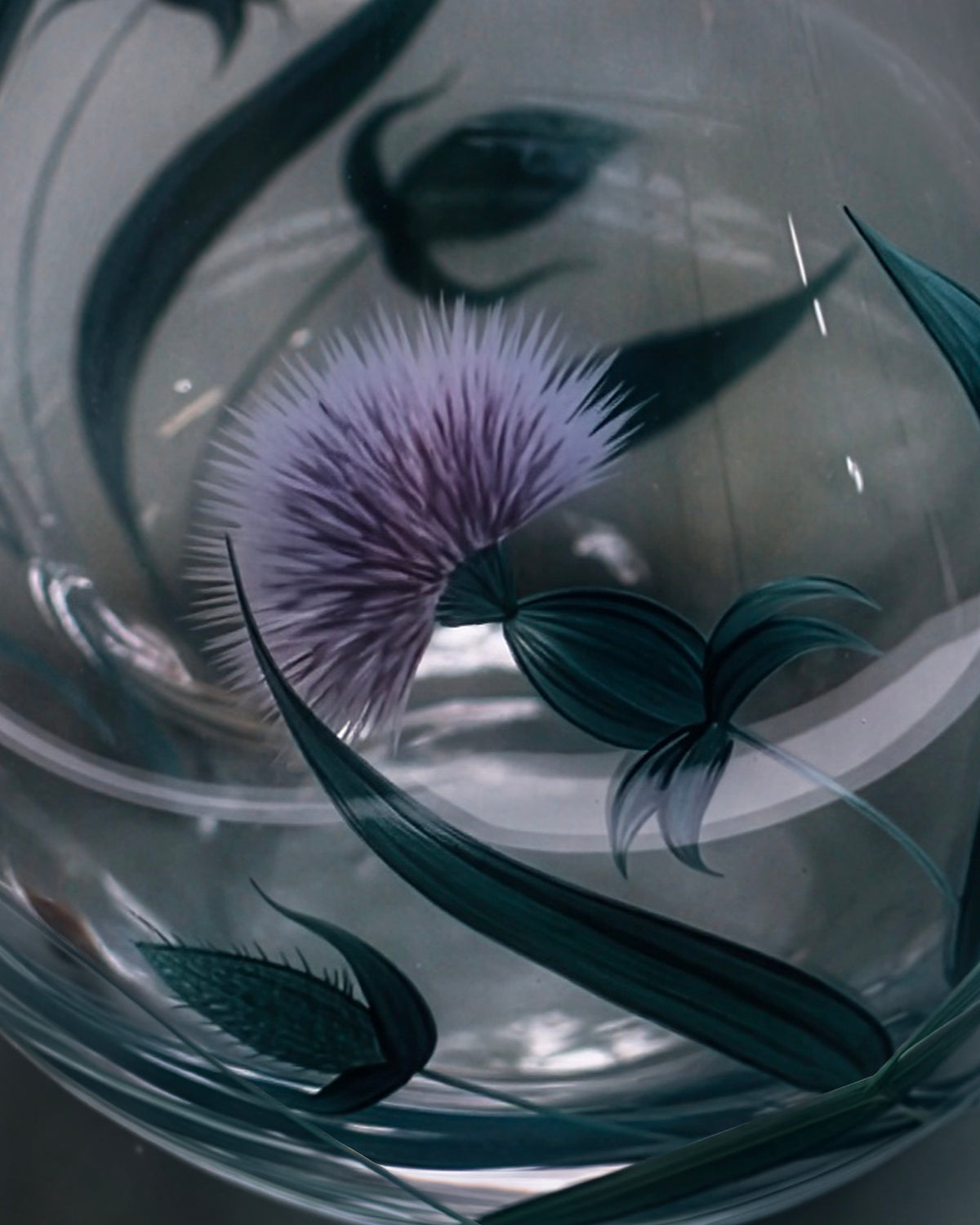 Saint Rémy Jug & Wine Glasses · glassware hand-painted in lavender · Los Vasos de Agua Clara