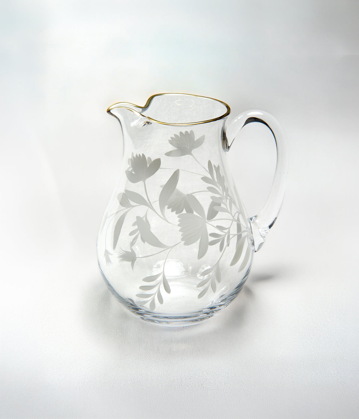 Jaipur Jug · glassware hand-painted in white · Los Vasos de Agua Clara