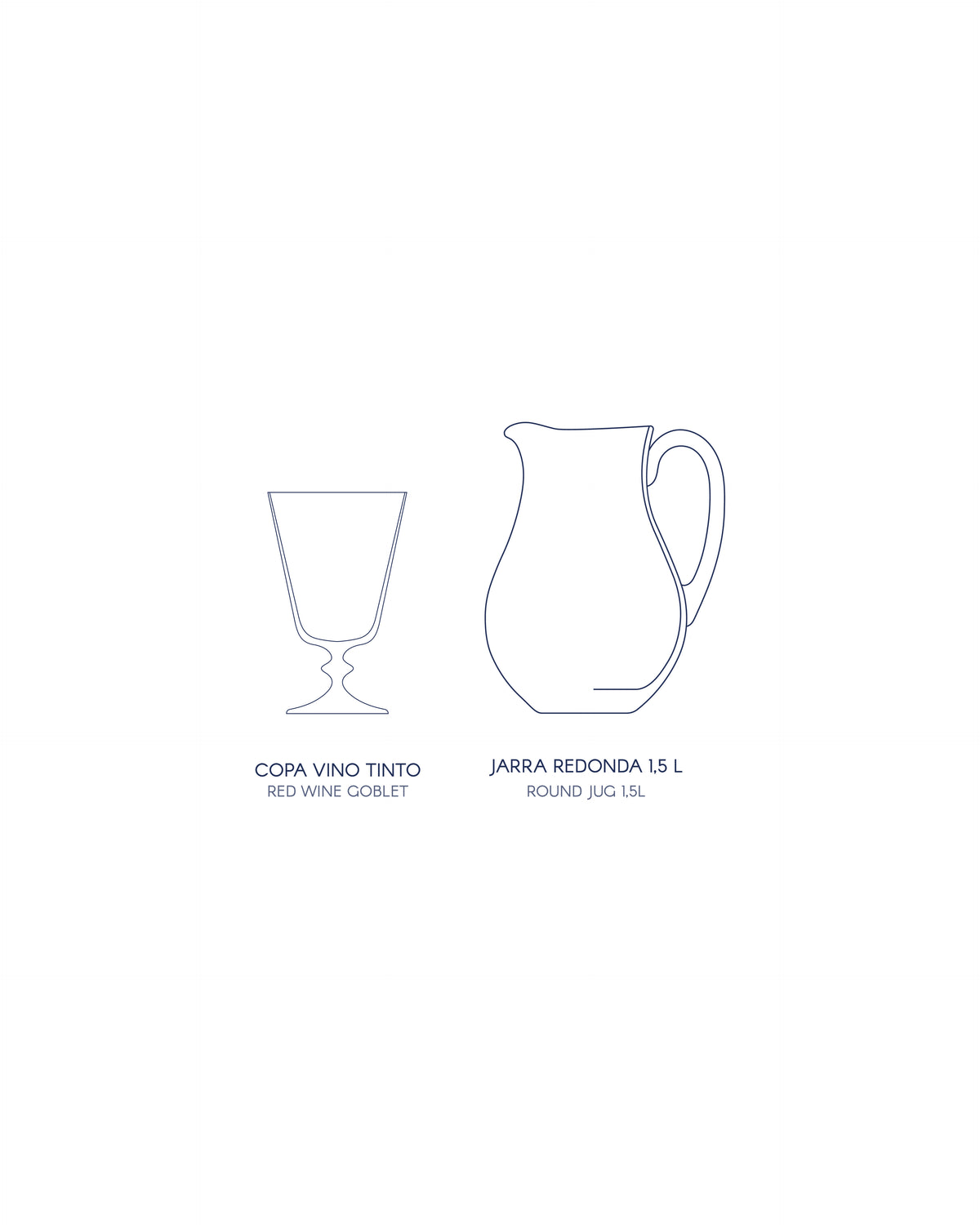 Jarra y Copas Jaipur · cristalería pintada a mano, vista 7 · Los Vasos de Agua Clara