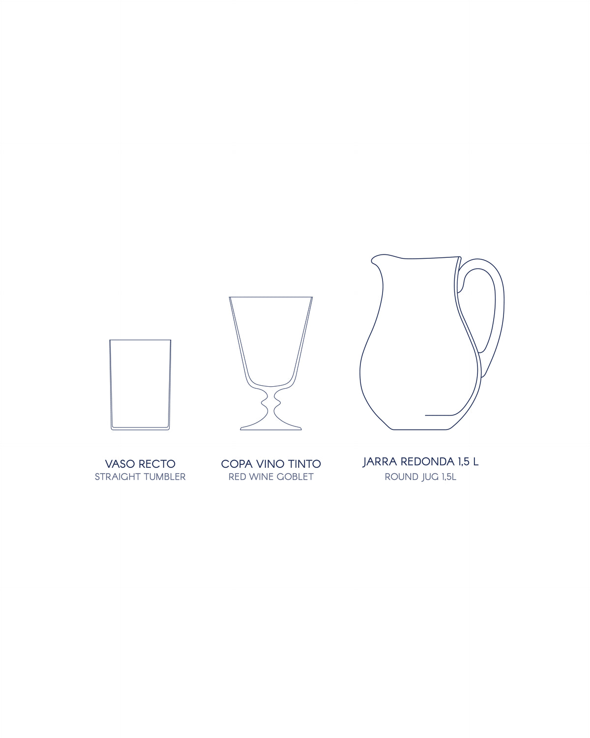 Set Acapulco · cristalería pintada a mano, vista 8 · Los Vasos de Agua Clara