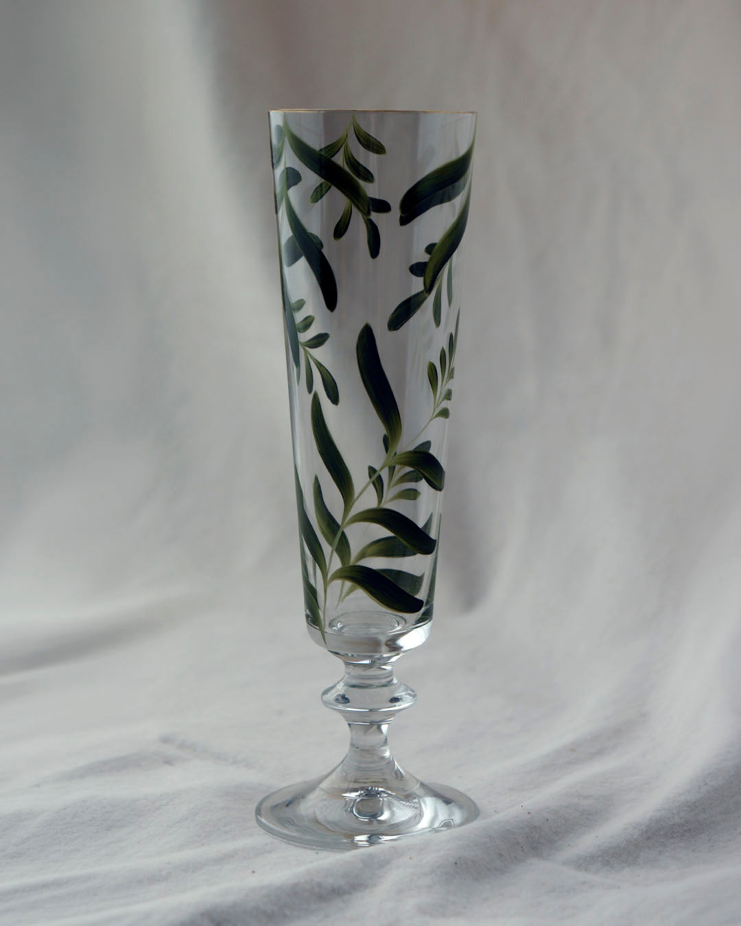 Saanen Champagne Glasses · hand-painted glassware, view 4 · Los Vasos de Agua Clara