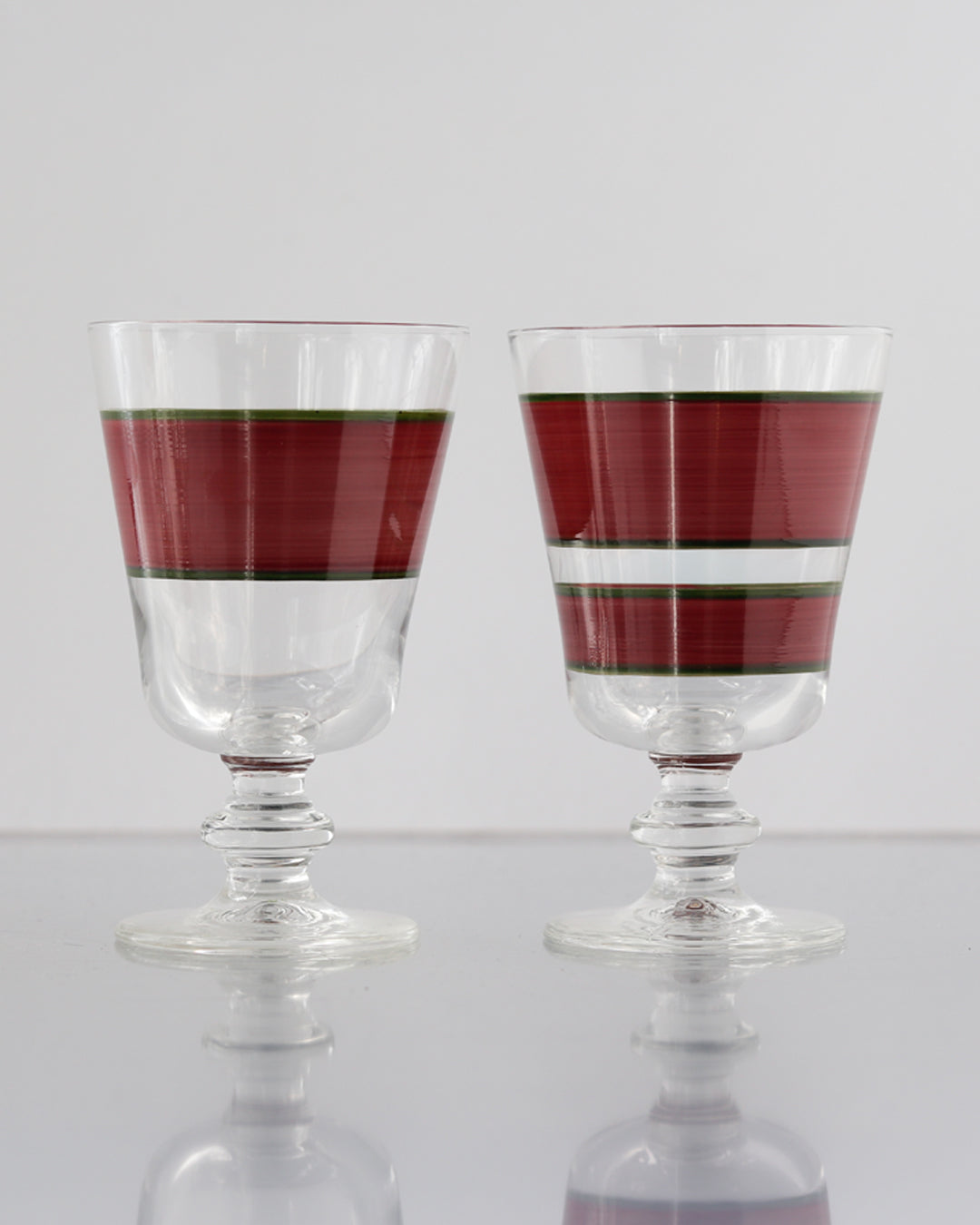 Oaxaca Tricolor Wine Glasses · hand-painted glassware, view 5 · Los Vasos de Agua Clara