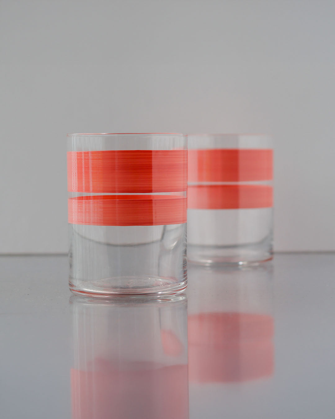 Portofino Sunrise Tumblers · hand-painted glassware, view 4 · Los Vasos de Agua Clara