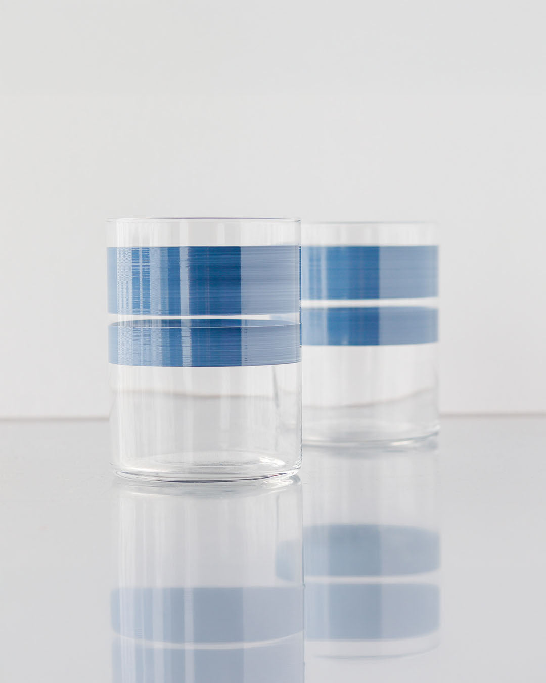 Portofino Moonlight Tumblers · hand-painted glassware, view 4 · Los Vasos de Agua Clara