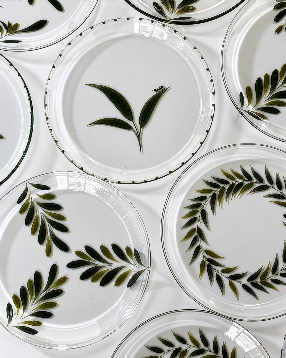 Jalisco Bread Plates · hand-painted glassware, view 2 · Los Vasos de Agua Clara