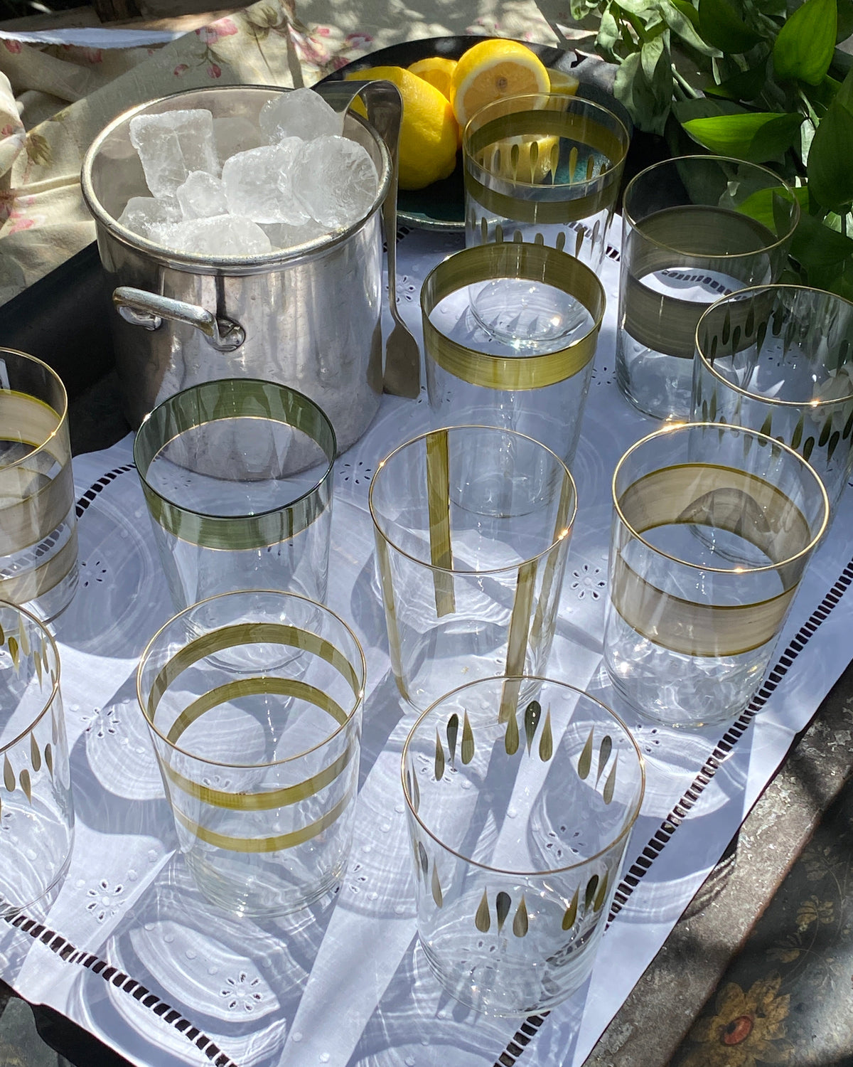 Vasos Soul · cristalería pintada a mano, vista 6 · Los Vasos de Agua Clara