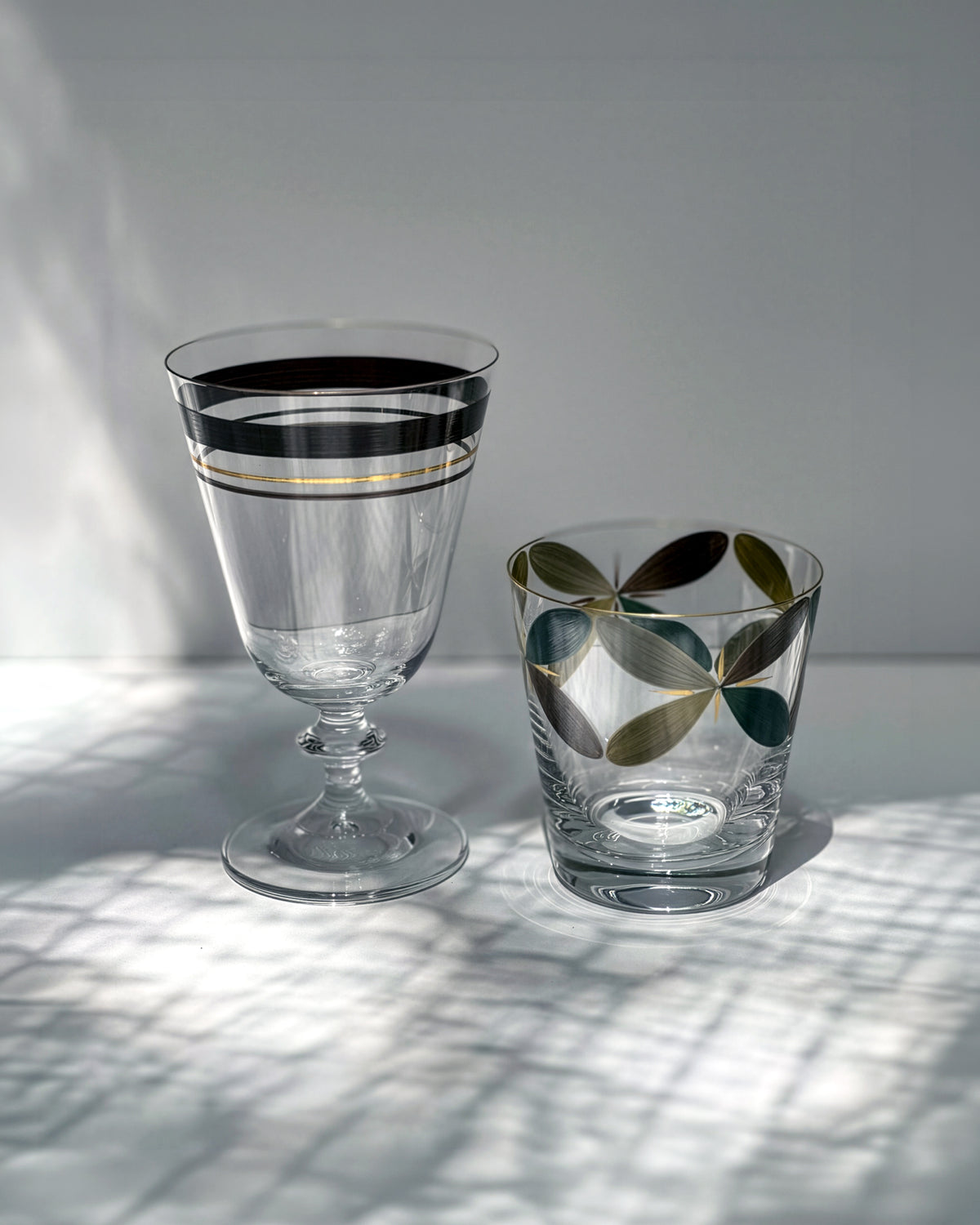 Set Holland - París · cristalería pintada a mano, vista 3 · Los Vasos de Agua Clara