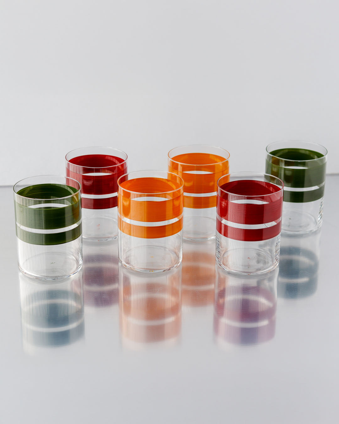 Portofino Sunset Tumblers · hand-painted glassware, view 3 · Los Vasos de Agua Clara
