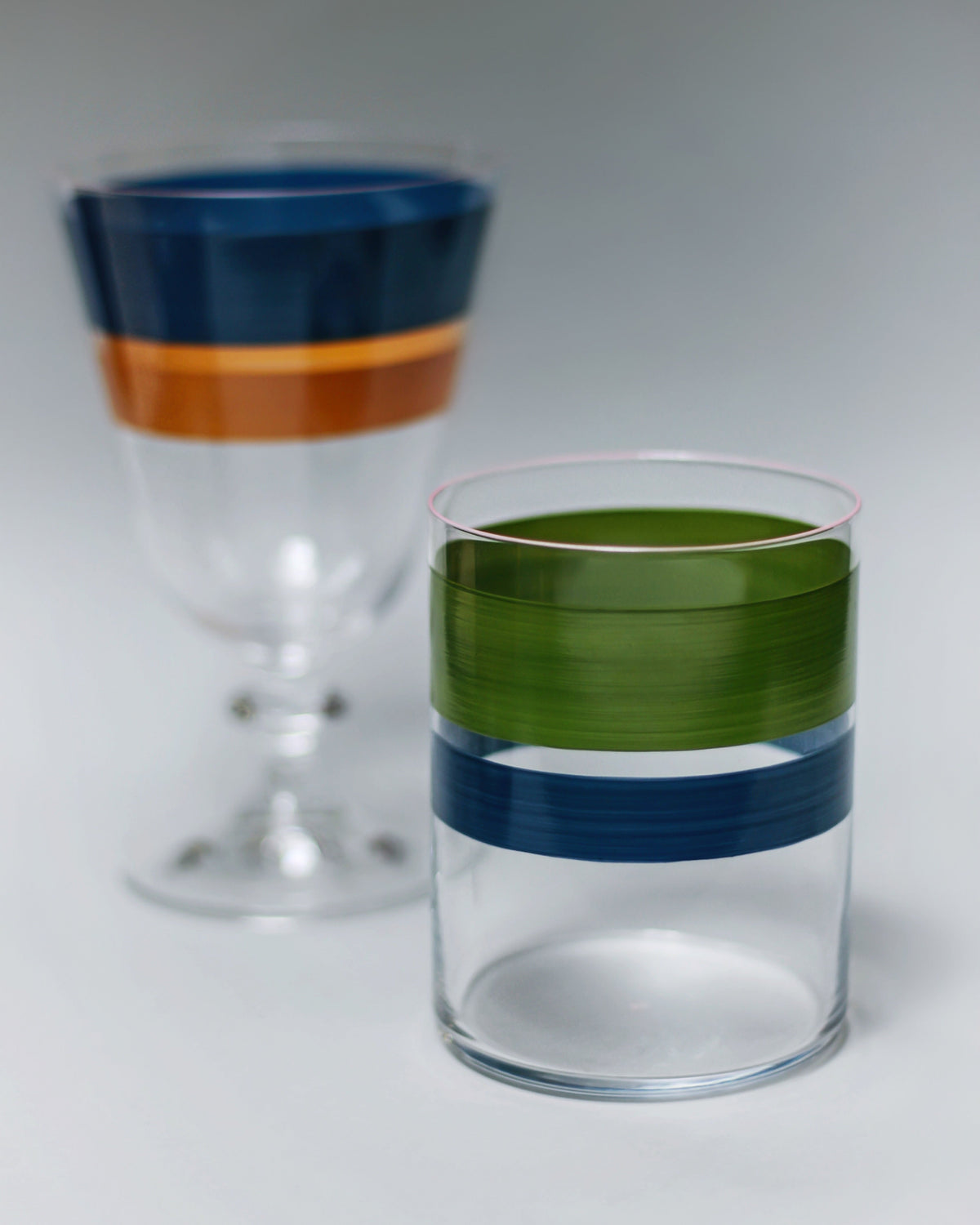 Portofino Tumblers · hand-painted glassware, view 5 · Los Vasos de Agua Clara