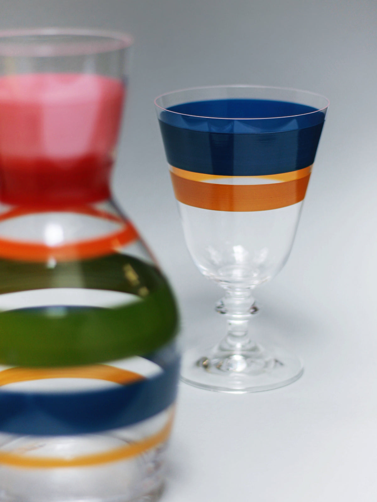Portofino Wine Glasses · hand-painted glassware, view 4 · Los Vasos de Agua Clara