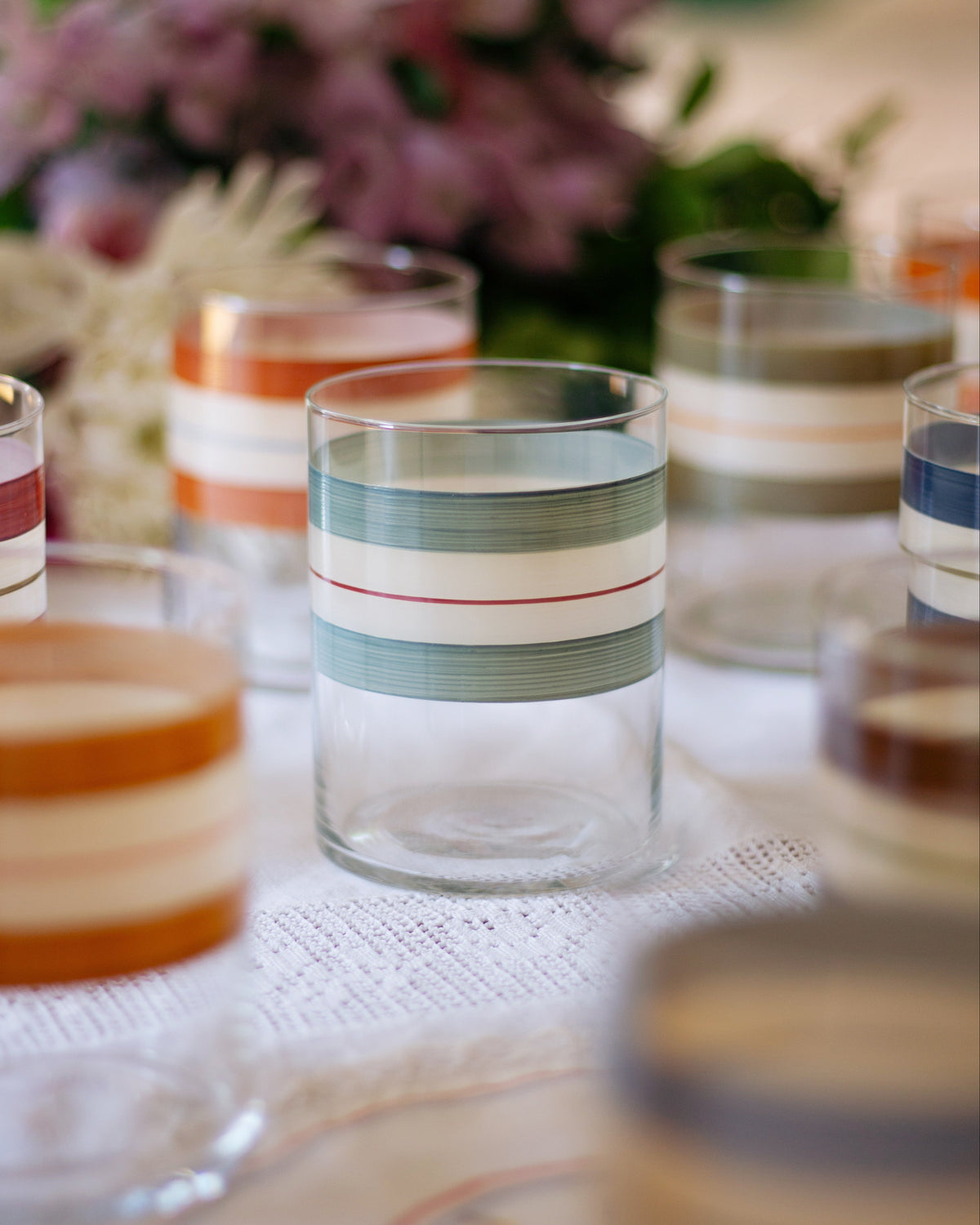 Siena Tumblers · hand-painted glassware, view 2 · Los Vasos de Agua Clara
