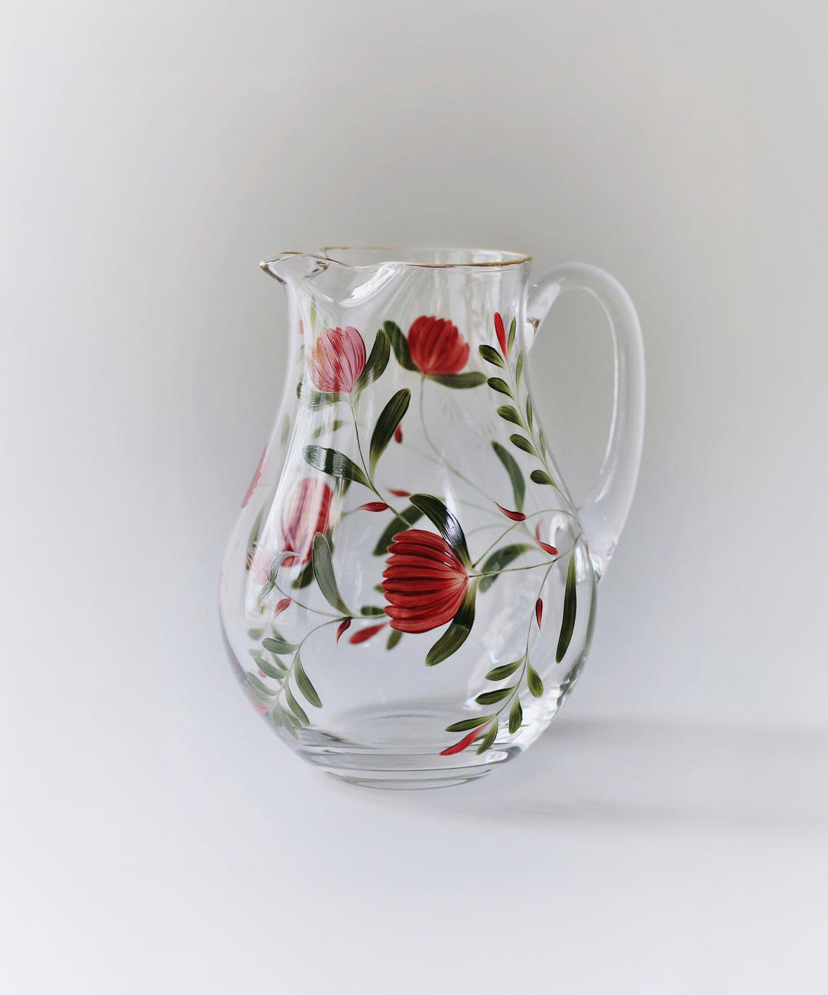 Jaipur Jug & Wine Glasses · hand-painted glassware, view 2 · Los Vasos de Agua Clara