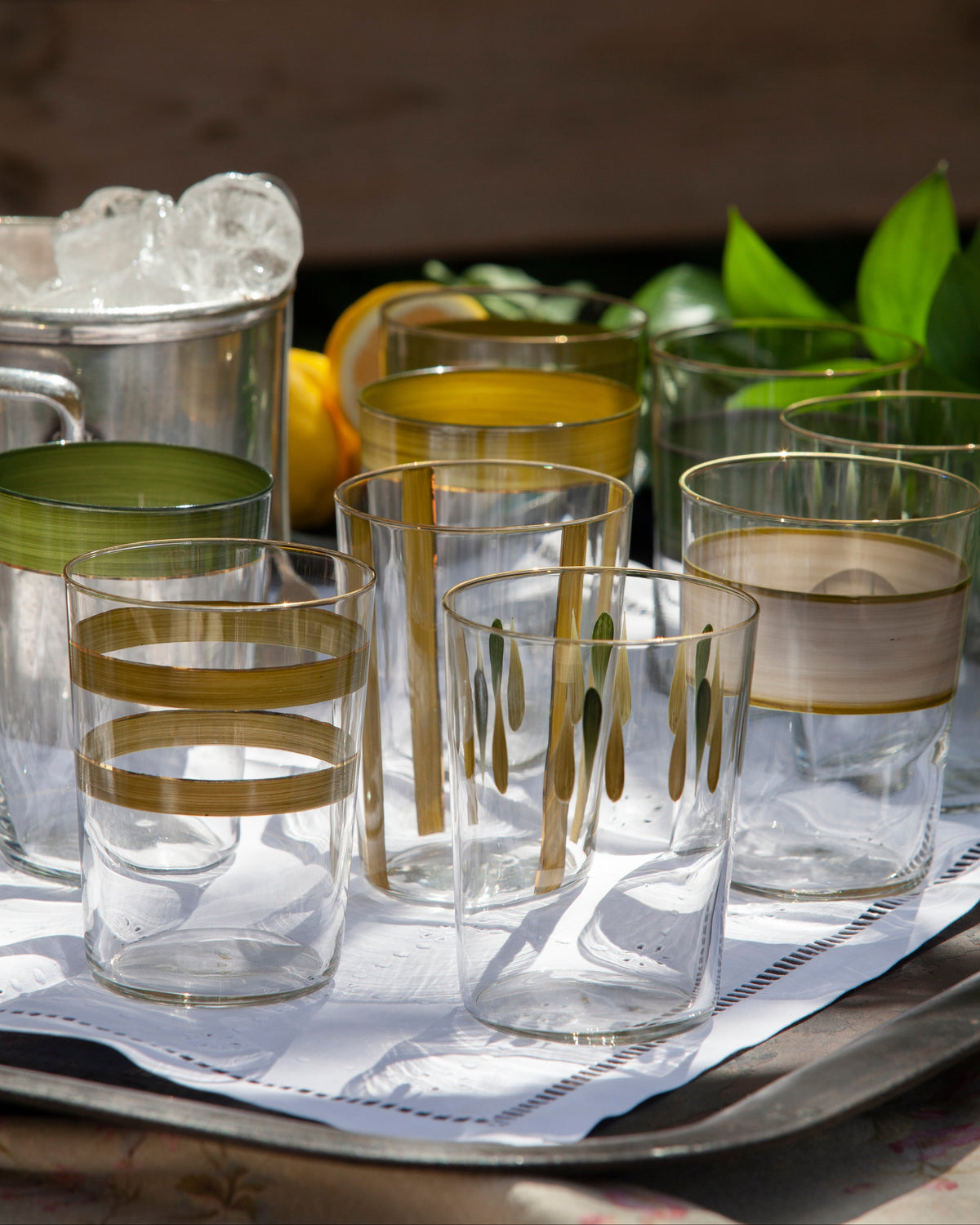 Vasos Soul · cristalería pintada a mano, vista 3 · Los Vasos de Agua Clara