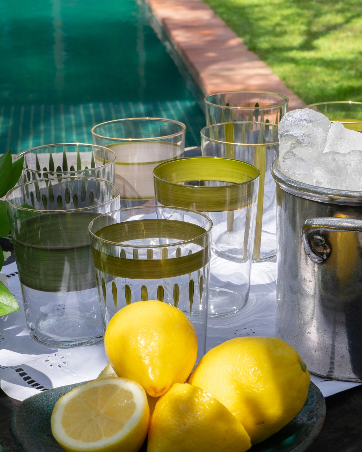 Vasos Soul · cristalería pintada a mano, vista 5 · Los Vasos de Agua Clara