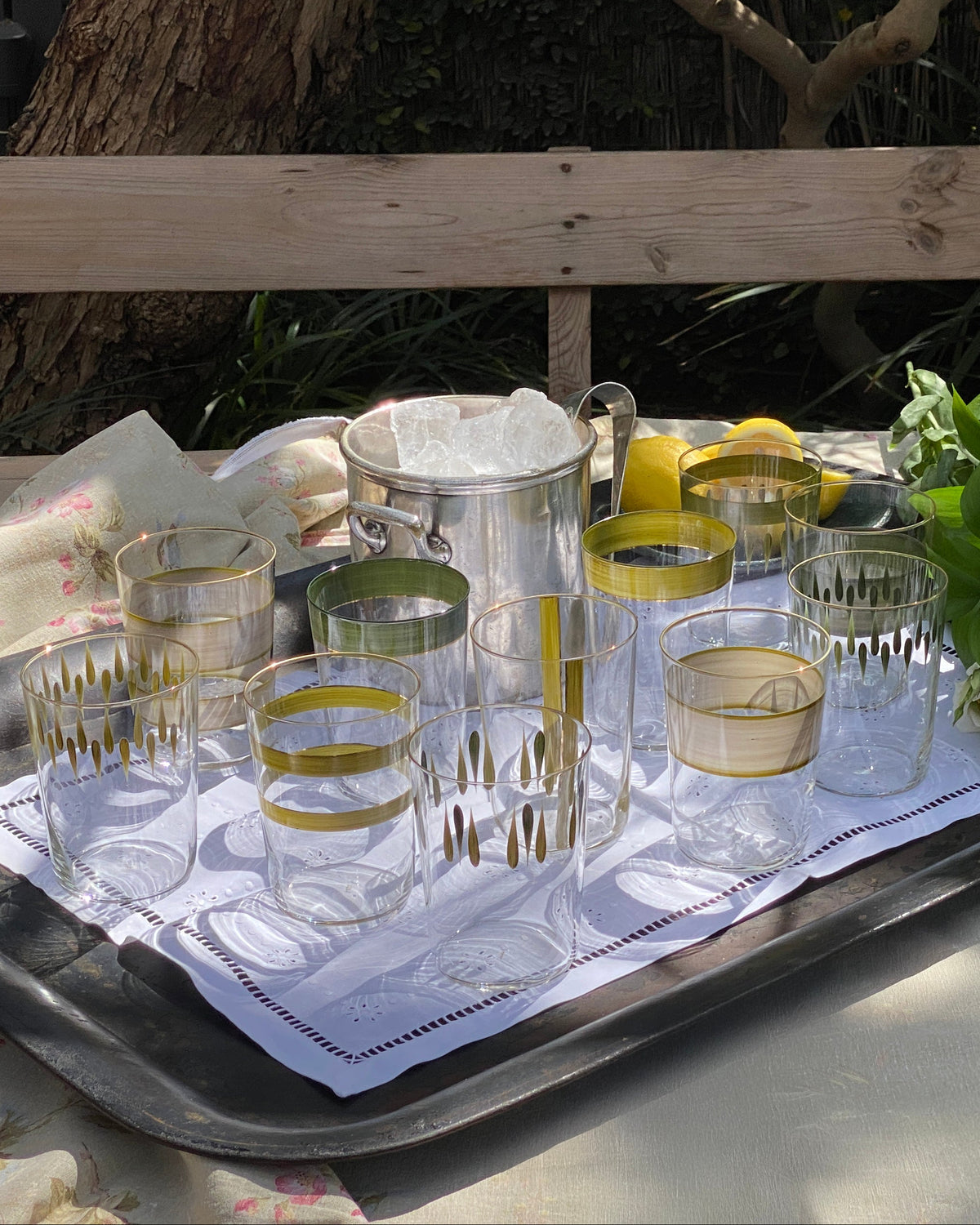 Vasos Soul · cristalería pintada a mano, vista 4 · Los Vasos de Agua Clara