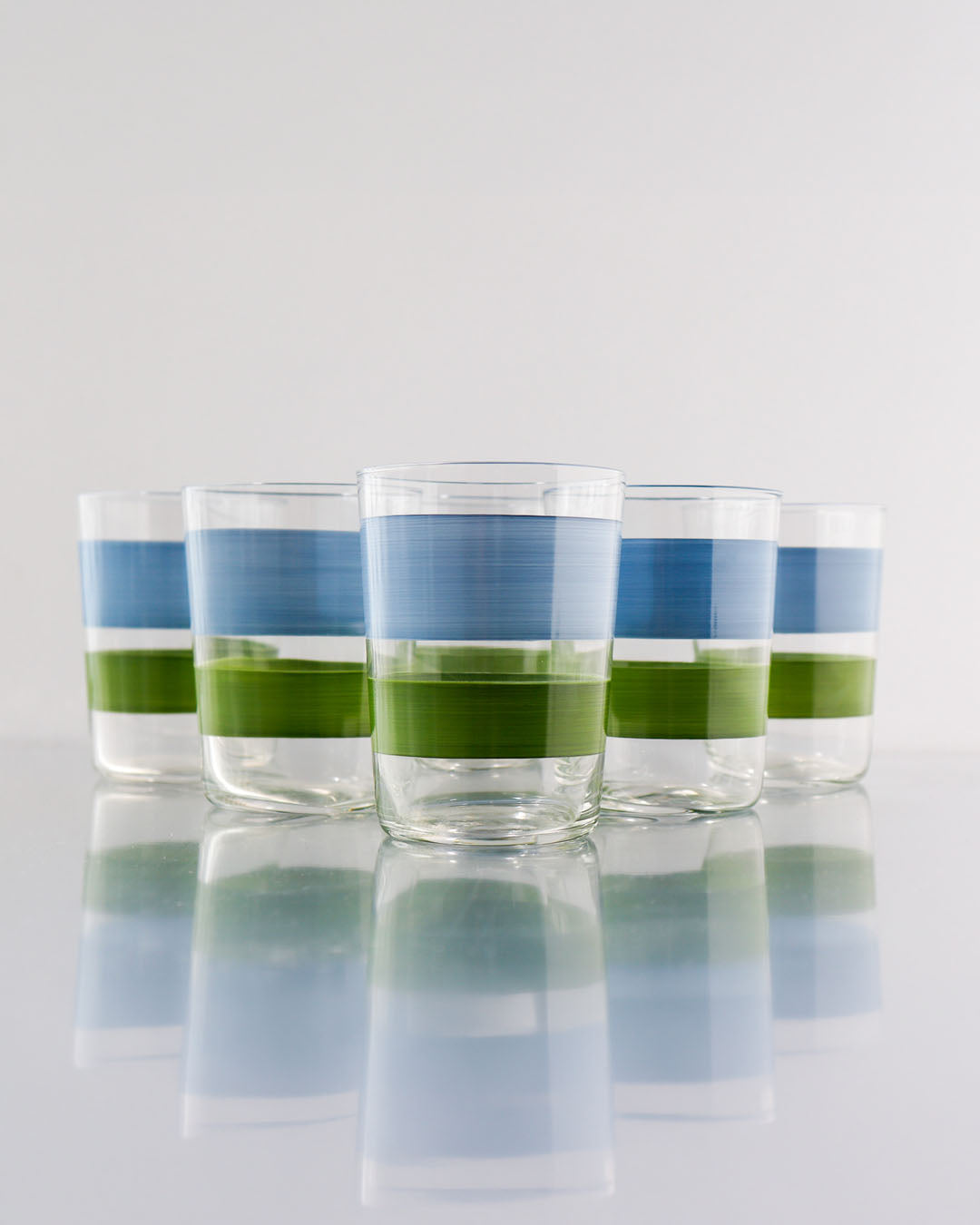 Portofino Bicolor Tumblers · glassware hand-painted in several colours · Los Vasos de Agua Clara