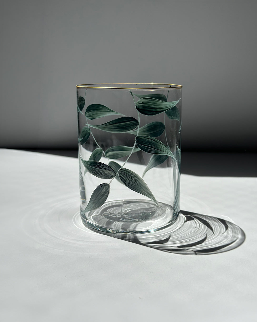 Set Acapulco · cristalería pintada a mano en verde mar · Los Vasos de Agua Clara