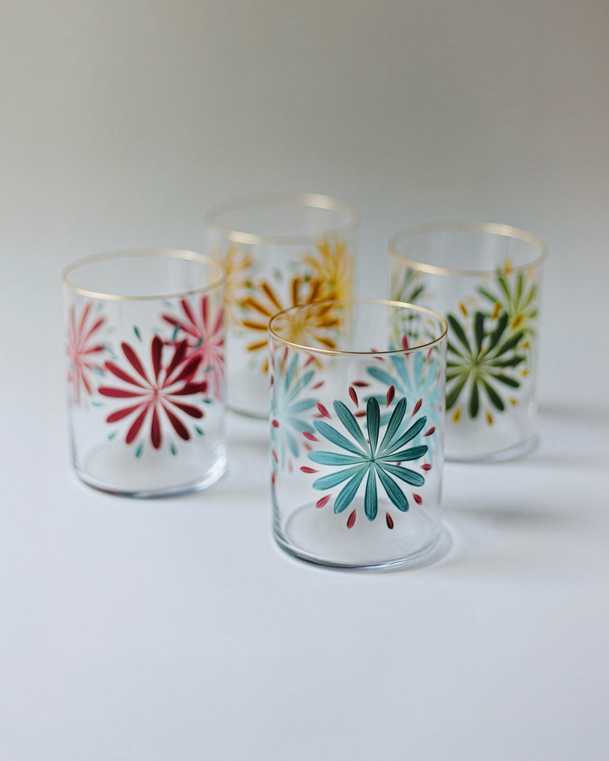 Saint Tropez II Tumblers · glassware hand-painted by Los Vasos de Agua Clara
