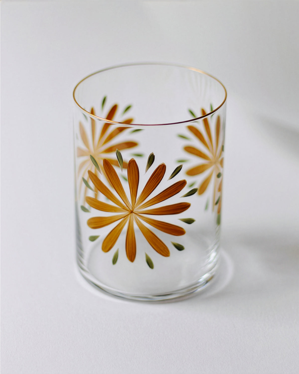 Vasos Saint Tropez II · cristalería pintada a mano, vista 3 · Los Vasos de Agua Clara