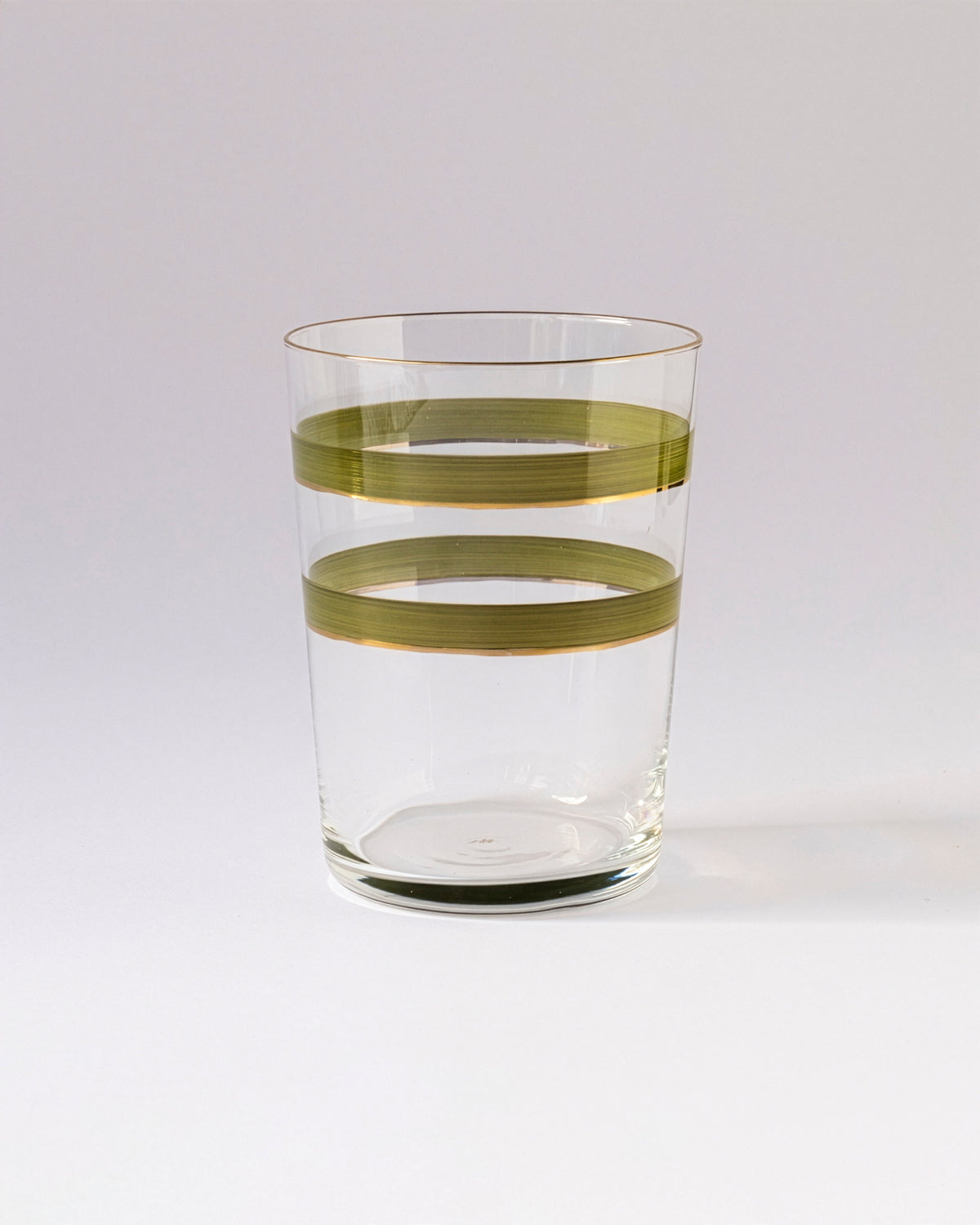 Soul Monocolor Tumblers · glassware hand-painted in olive green · Los Vasos de Agua Clara