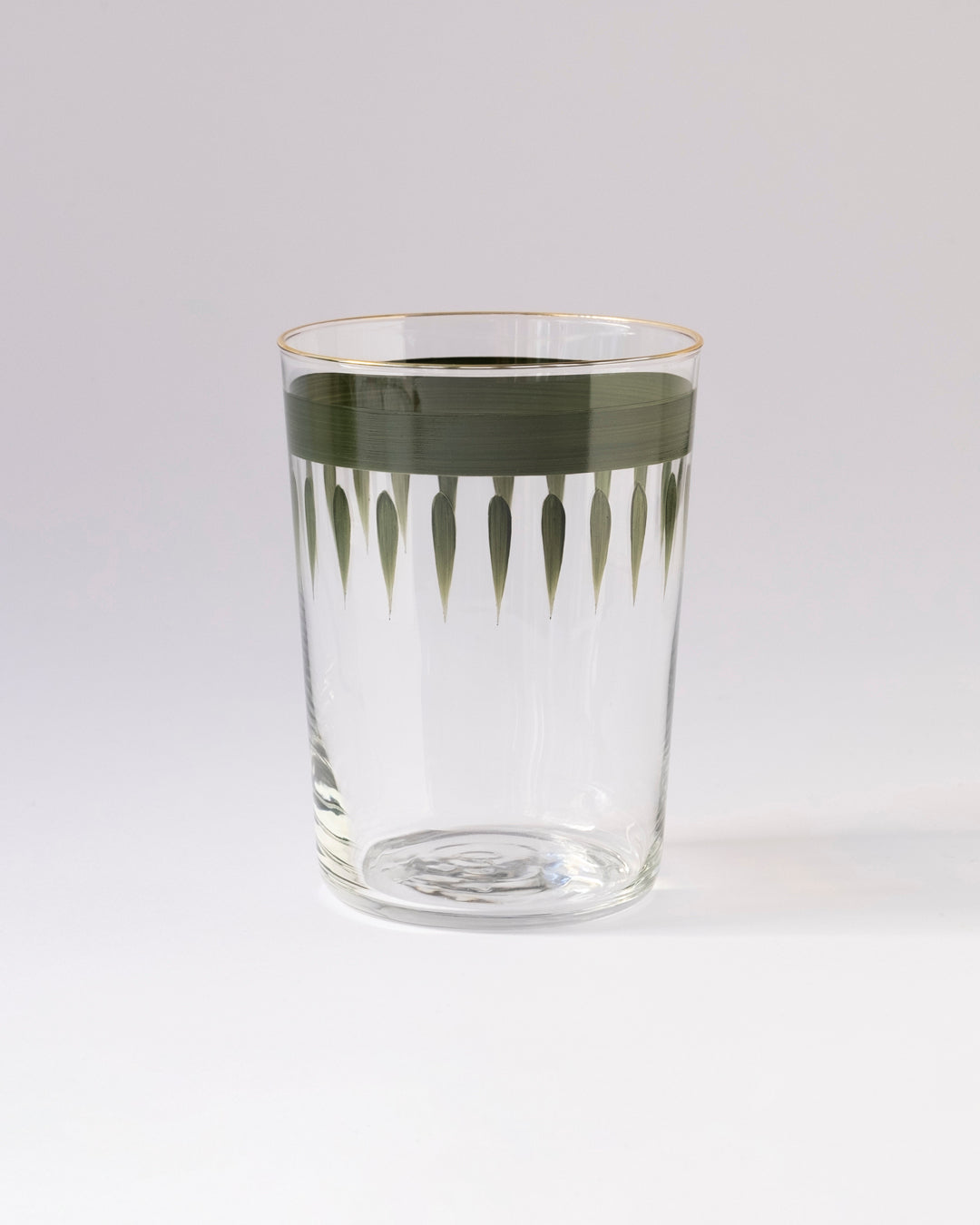 Soul Monocolor Tumblers · glassware hand-painted in leaf green · Los Vasos de Agua Clara